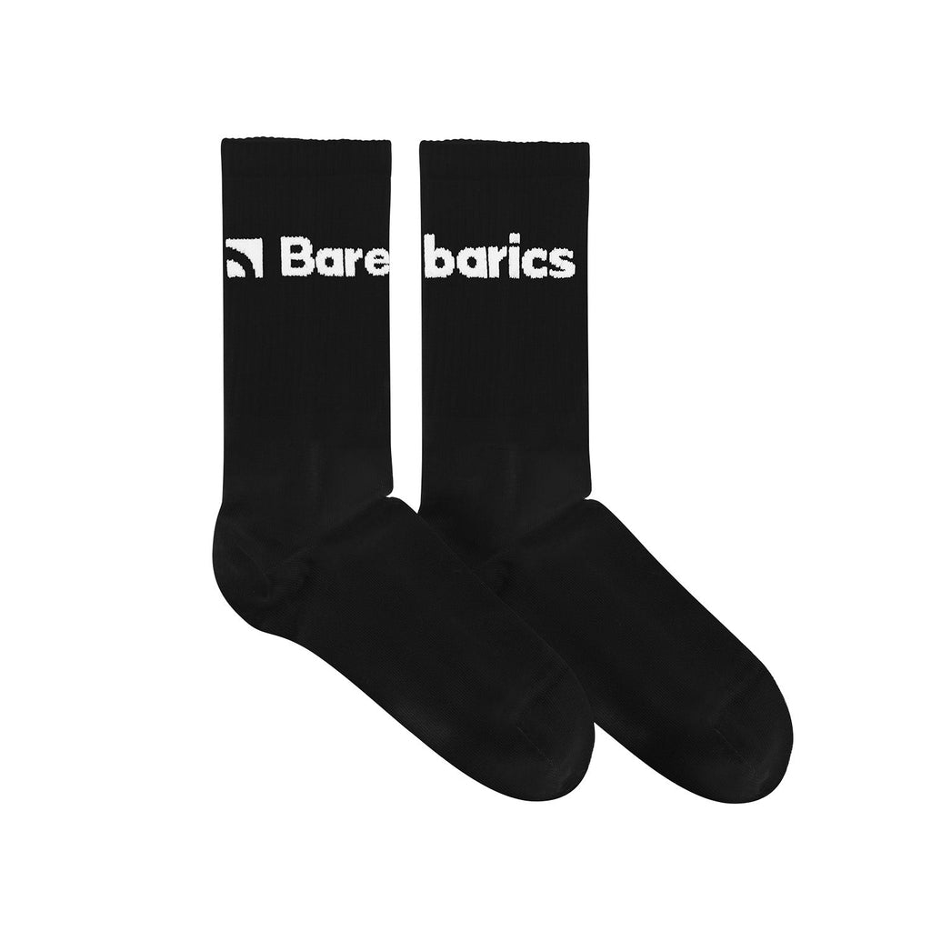 Barebarics - Barefoot Socks - Crew - Black - Big logo - Barefoot Shoe Store