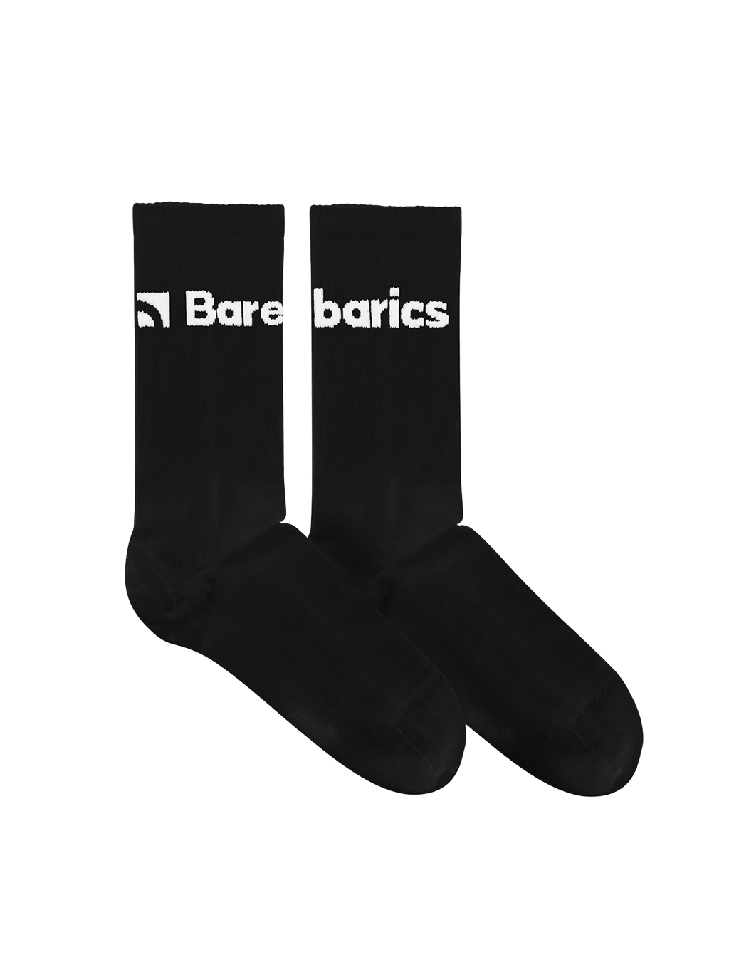 Barebarics - Barefoot Socks - Crew - Black - Big logo - Barefoot Shoe Store