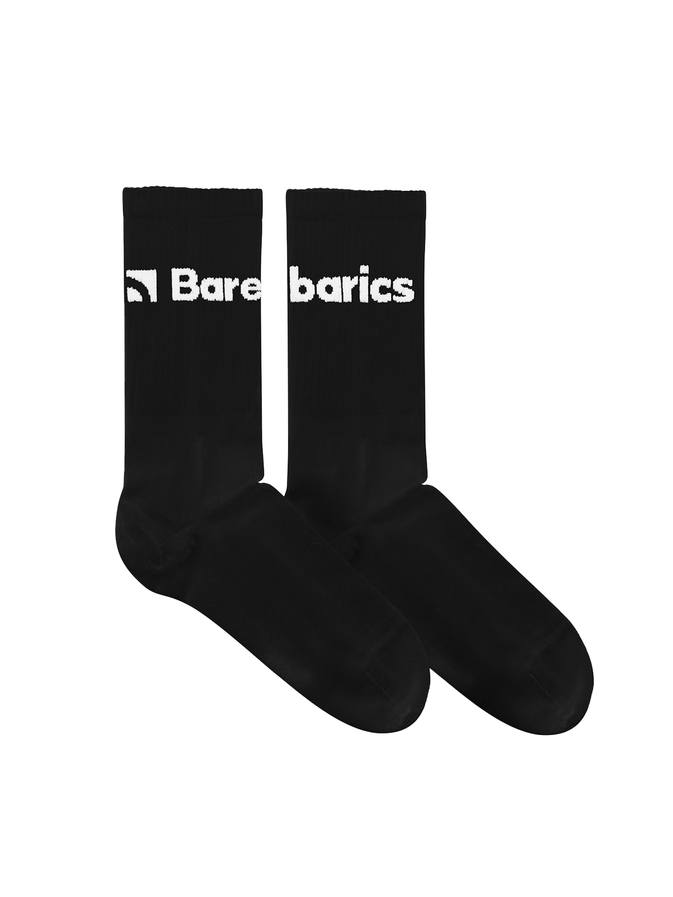 Barebarics - Barefoot Socks - Crew - Black - Big logo - Barefoot Shoe Store