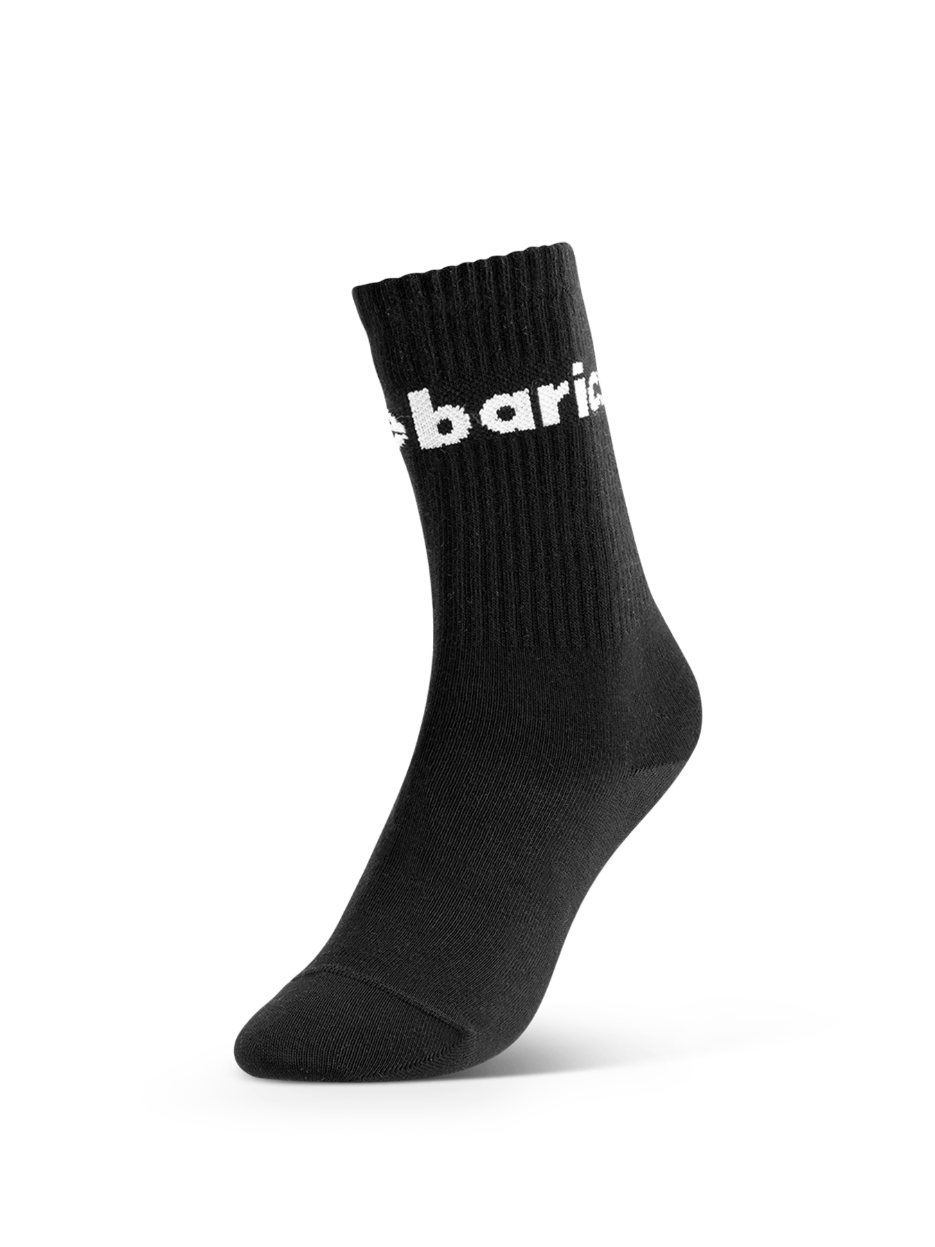 Barebarics - Barefoot Socks - Crew - Black - Big logo - Barefoot Shoe Store