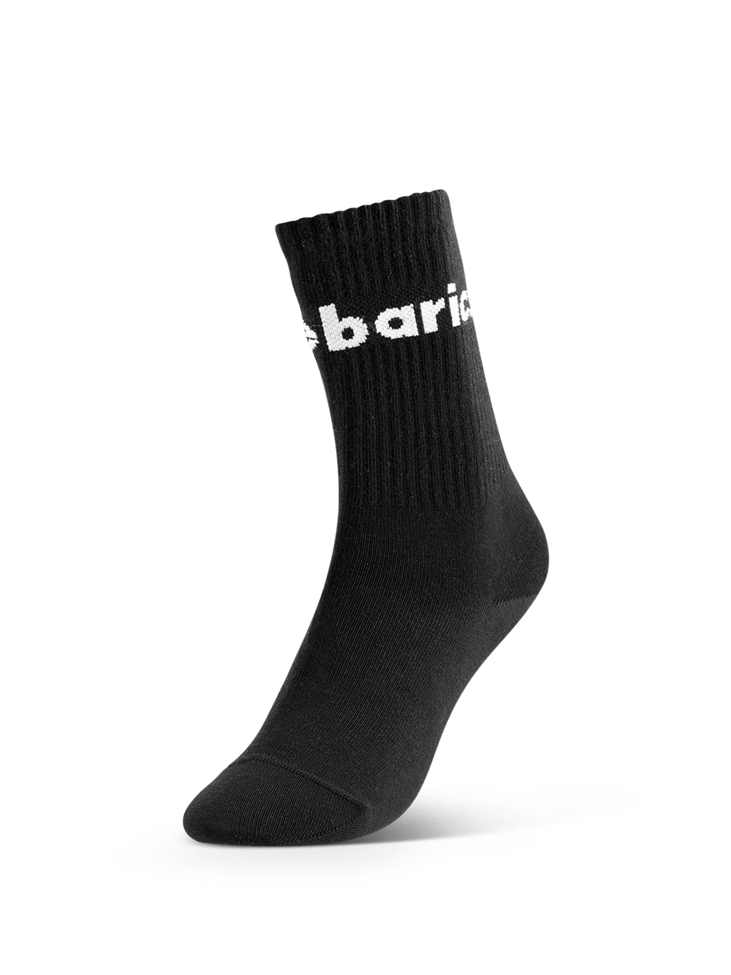 Barebarics - Barefoot Socks - Crew - Black - Big logo - Barefoot Shoe Store