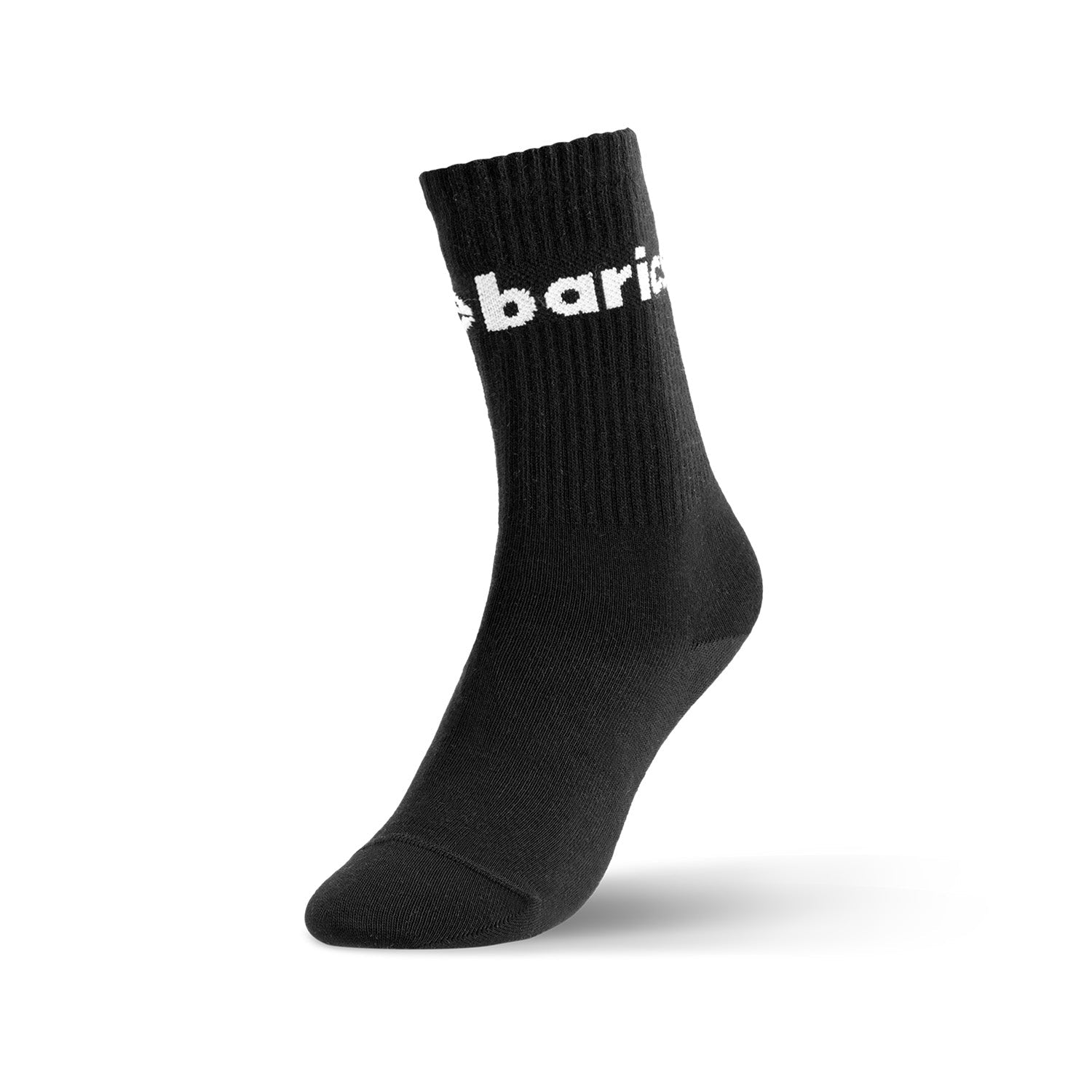 Barebarics - Barefoot Socks - Crew - Black - Big logo - Barefoot Shoe Store