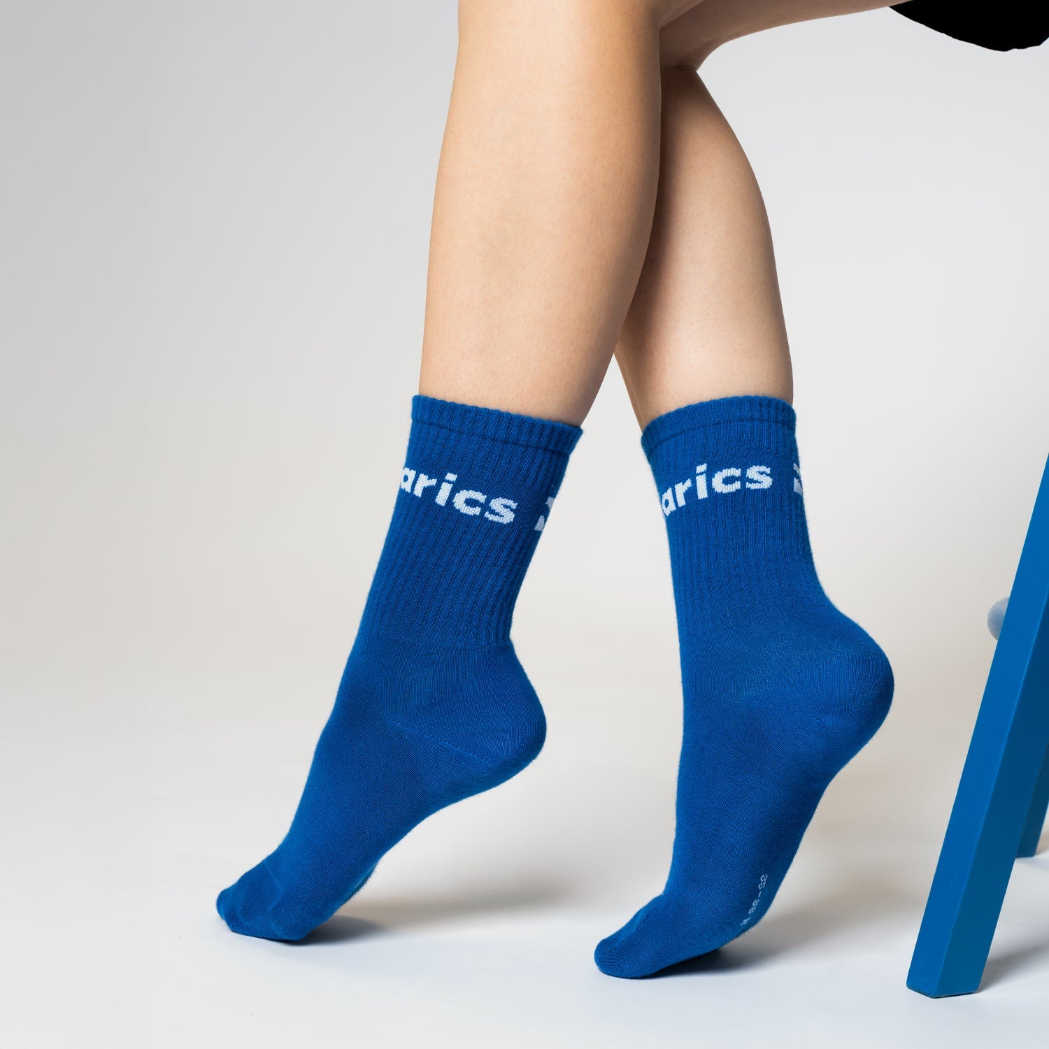 Barebarics - Barefoot Socks - Crew - Cobalt Blue - Big logo - Barefoot Shoe Store