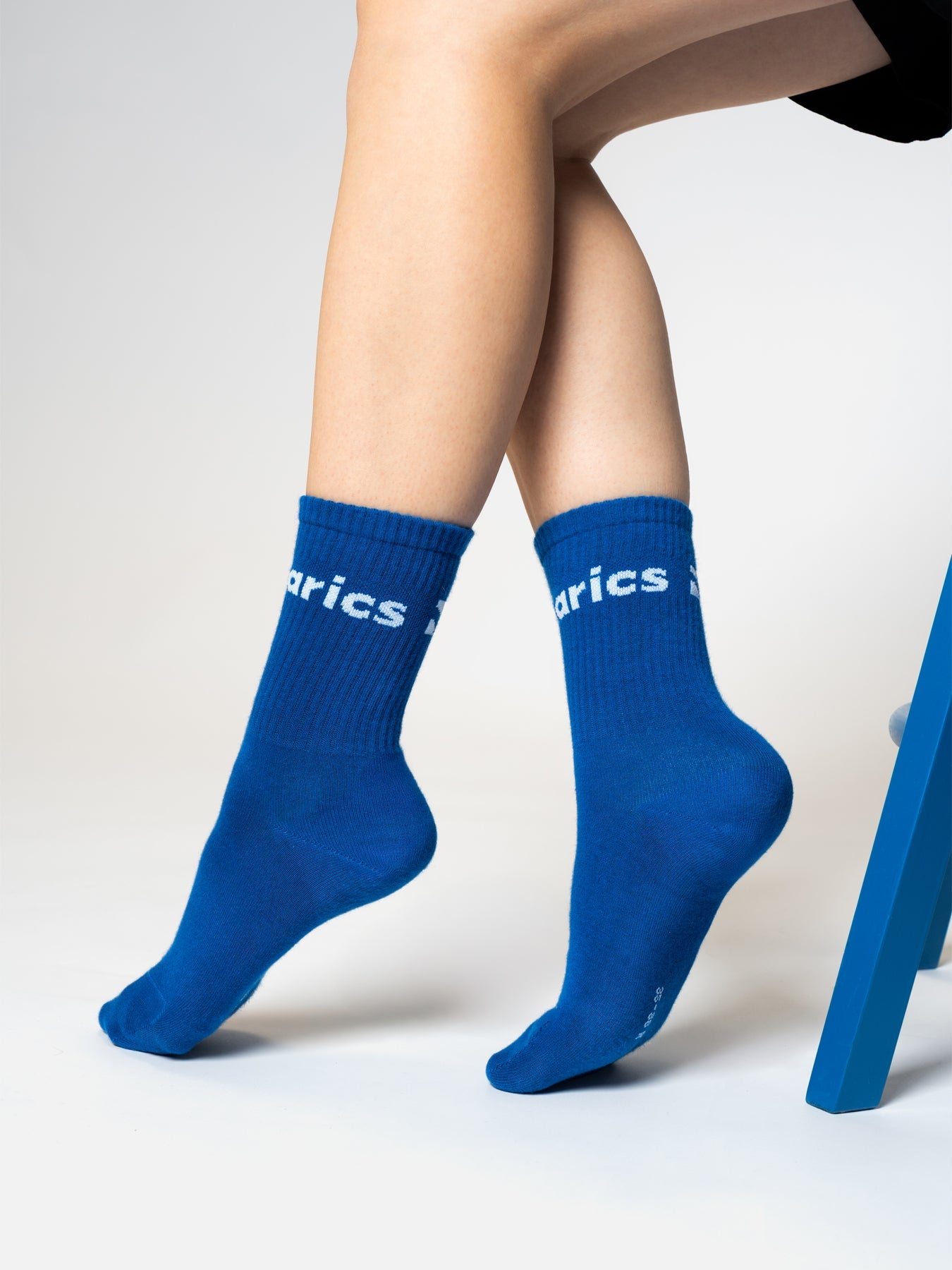 Barebarics - Barefoot Socks - Crew - Cobalt Blue - Big logo - Barefoot Shoe Store