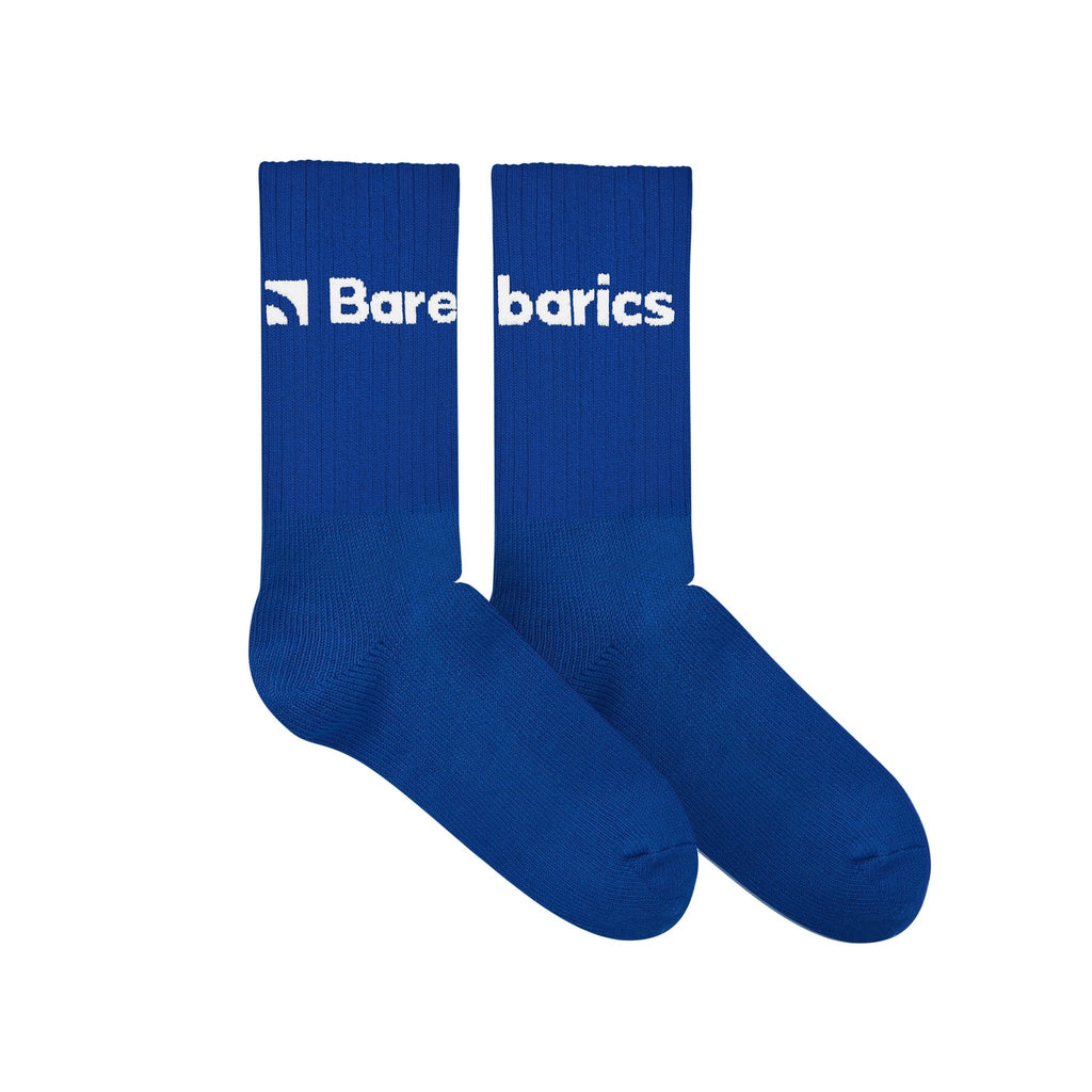 Barebarics - Barefoot Socks - Crew - Cobalt Blue - Big logo - Barefoot Shoe Store