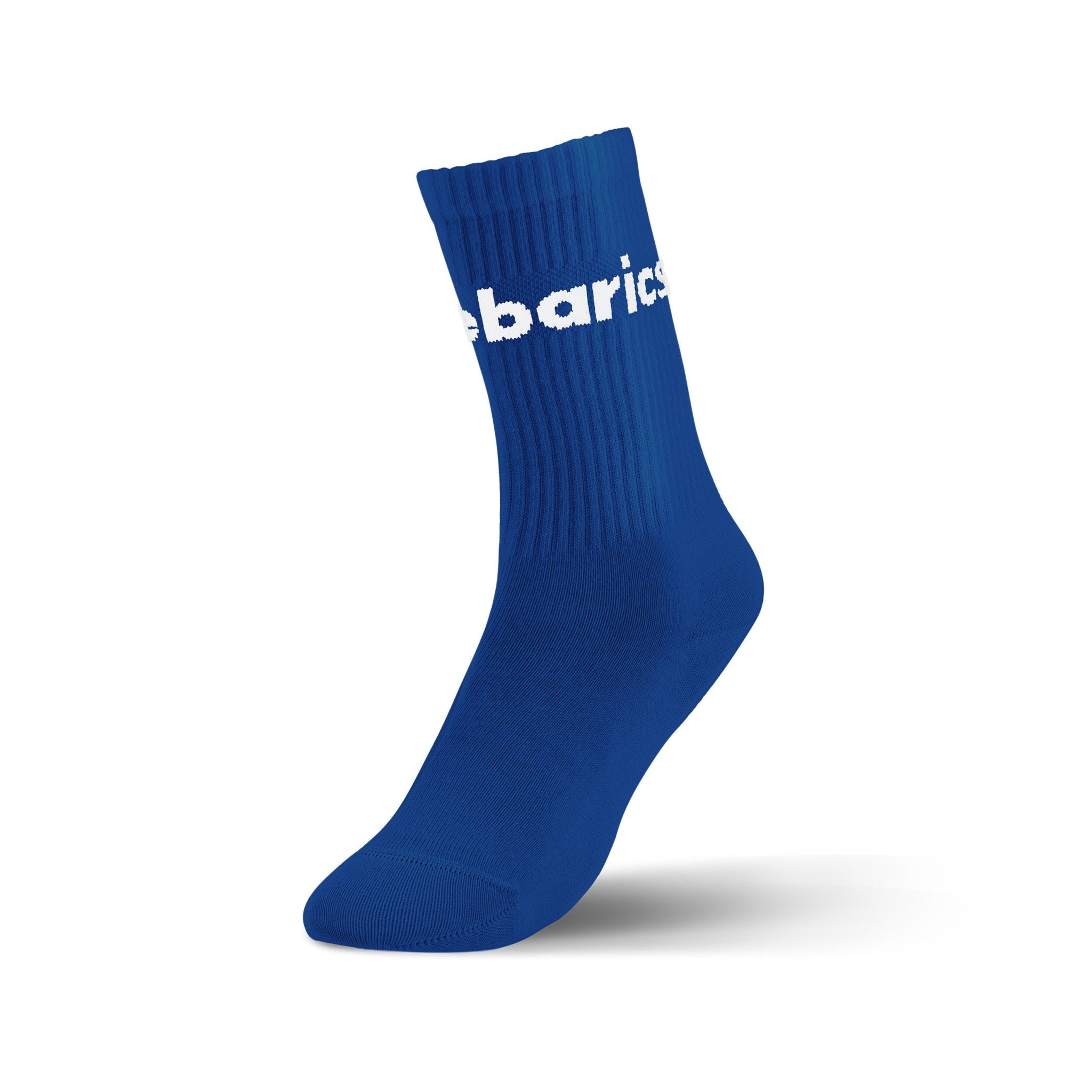 Barebarics - Barefoot Socks - Crew - Cobalt Blue - Big logo - Barefoot Shoe Store