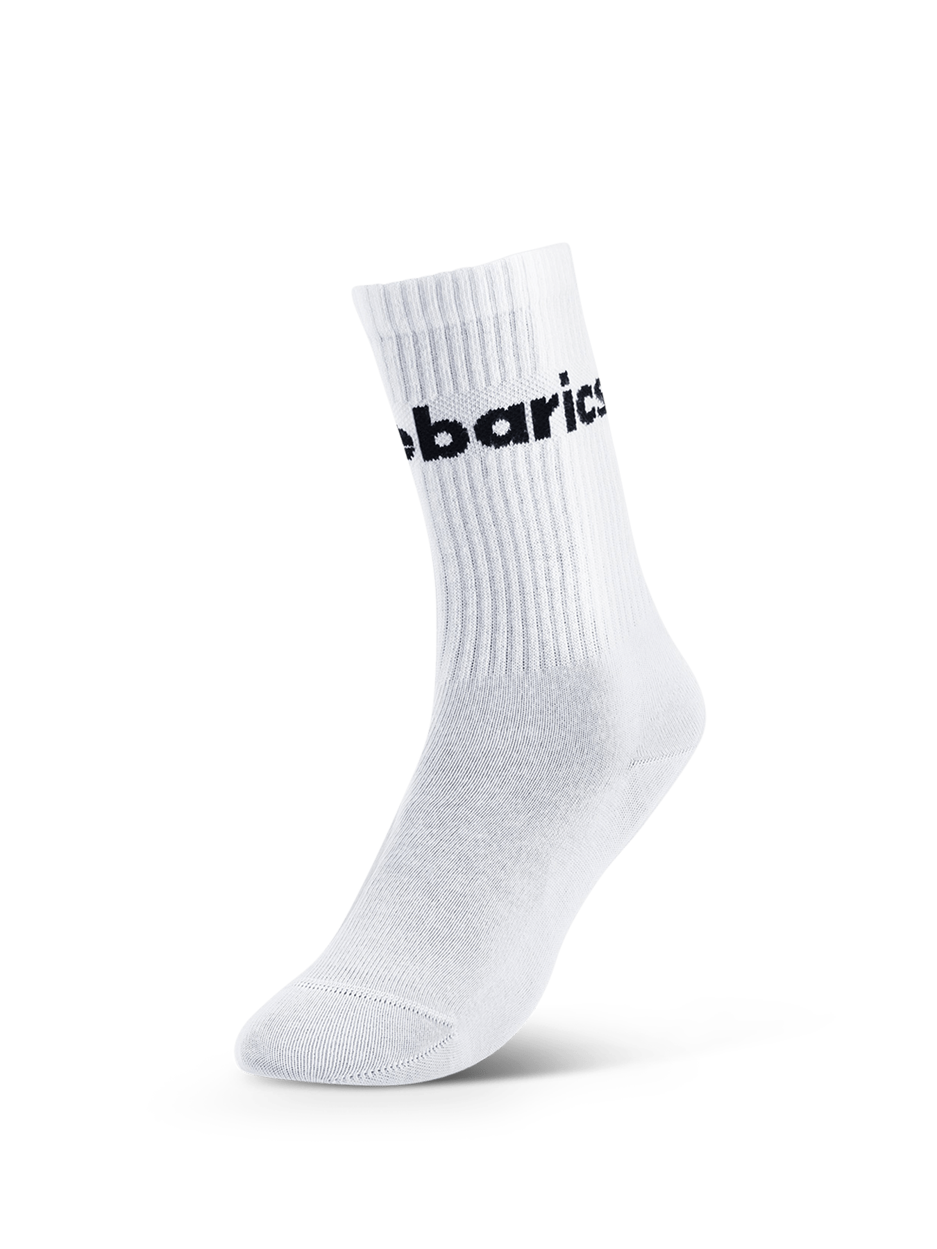 Barebarics - Barefoot Socks - Crew - White - Big logo - Barefoot Shoe Store