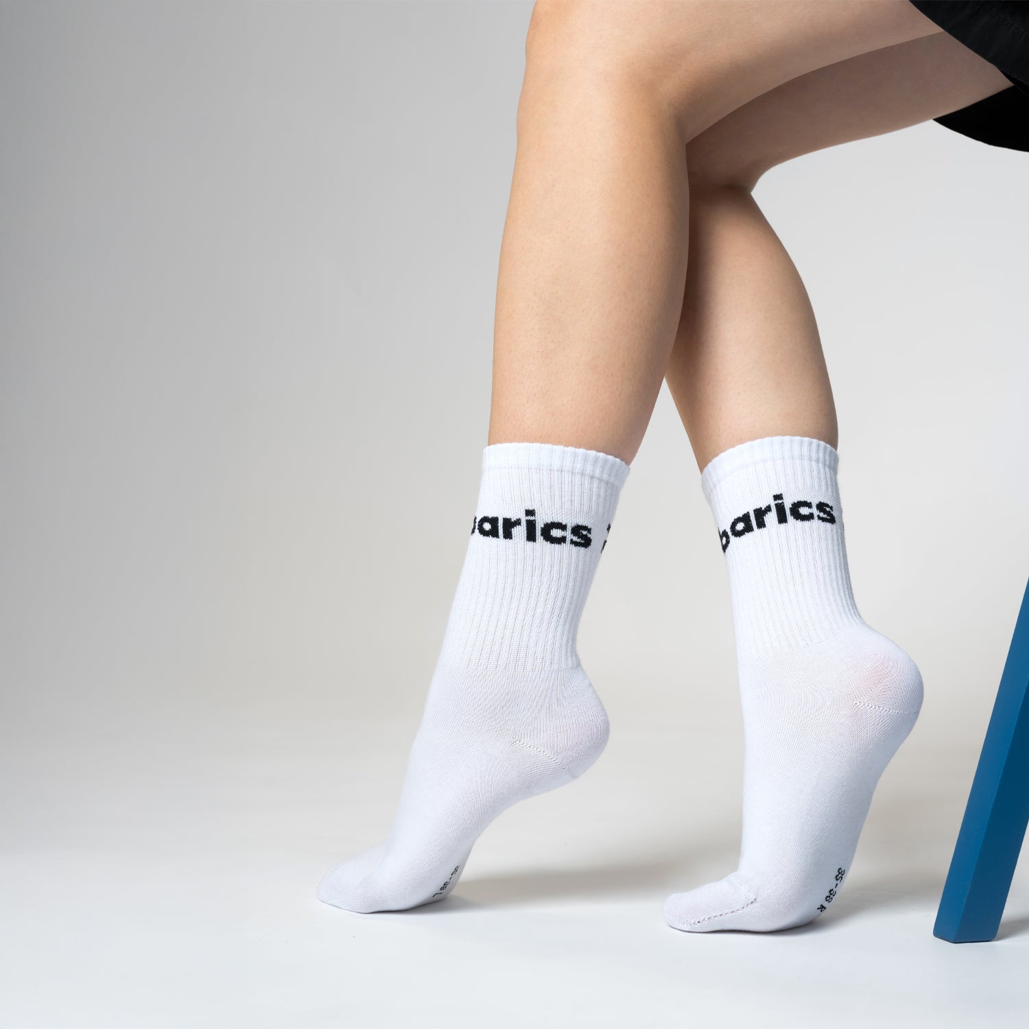 Barebarics - Barefoot Socks - Crew - White - Big logo - Barefoot Shoe Store