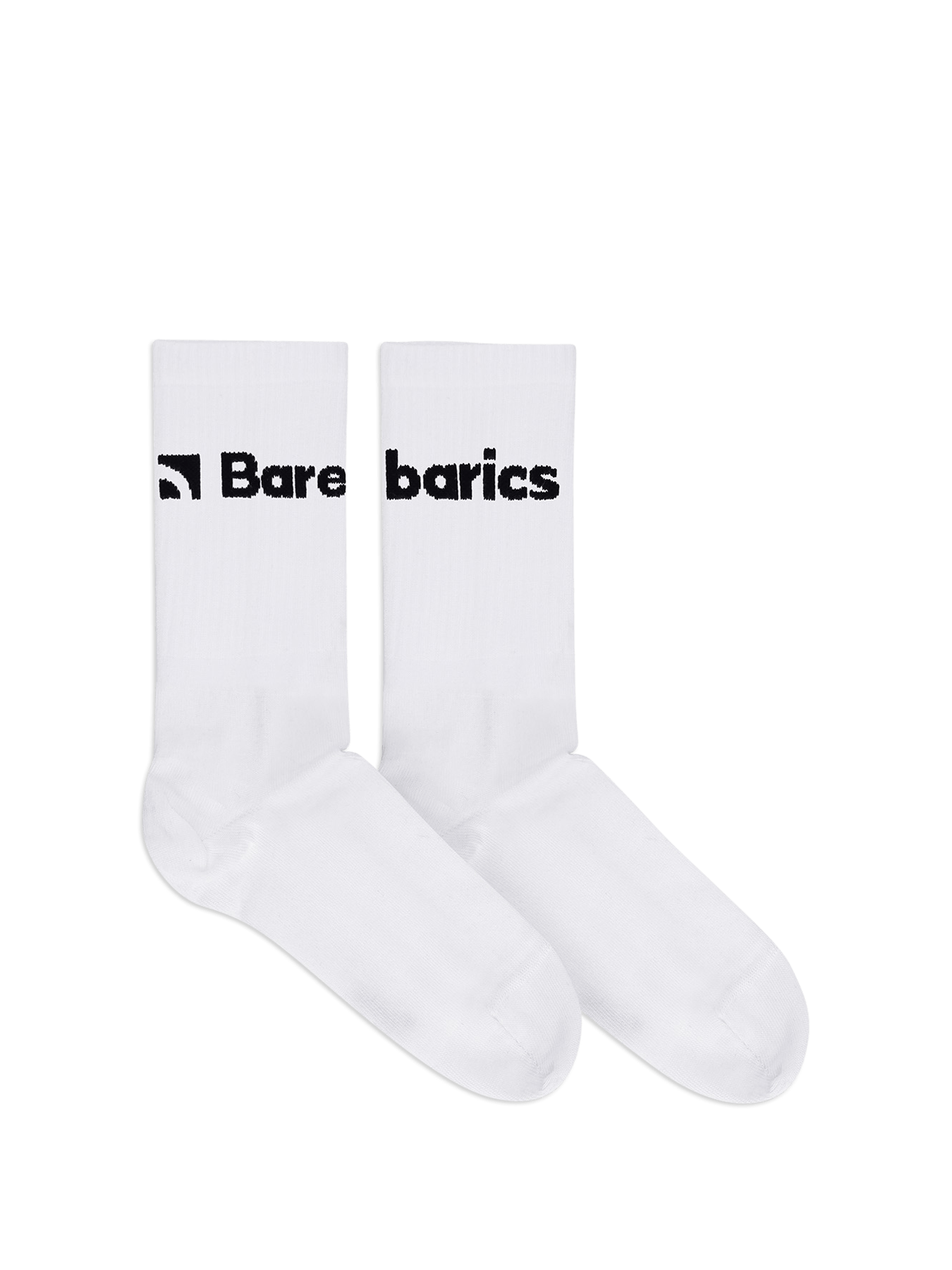 Barebarics - Barefoot Socks - Crew - White - Big logo - Barefoot Shoe Store