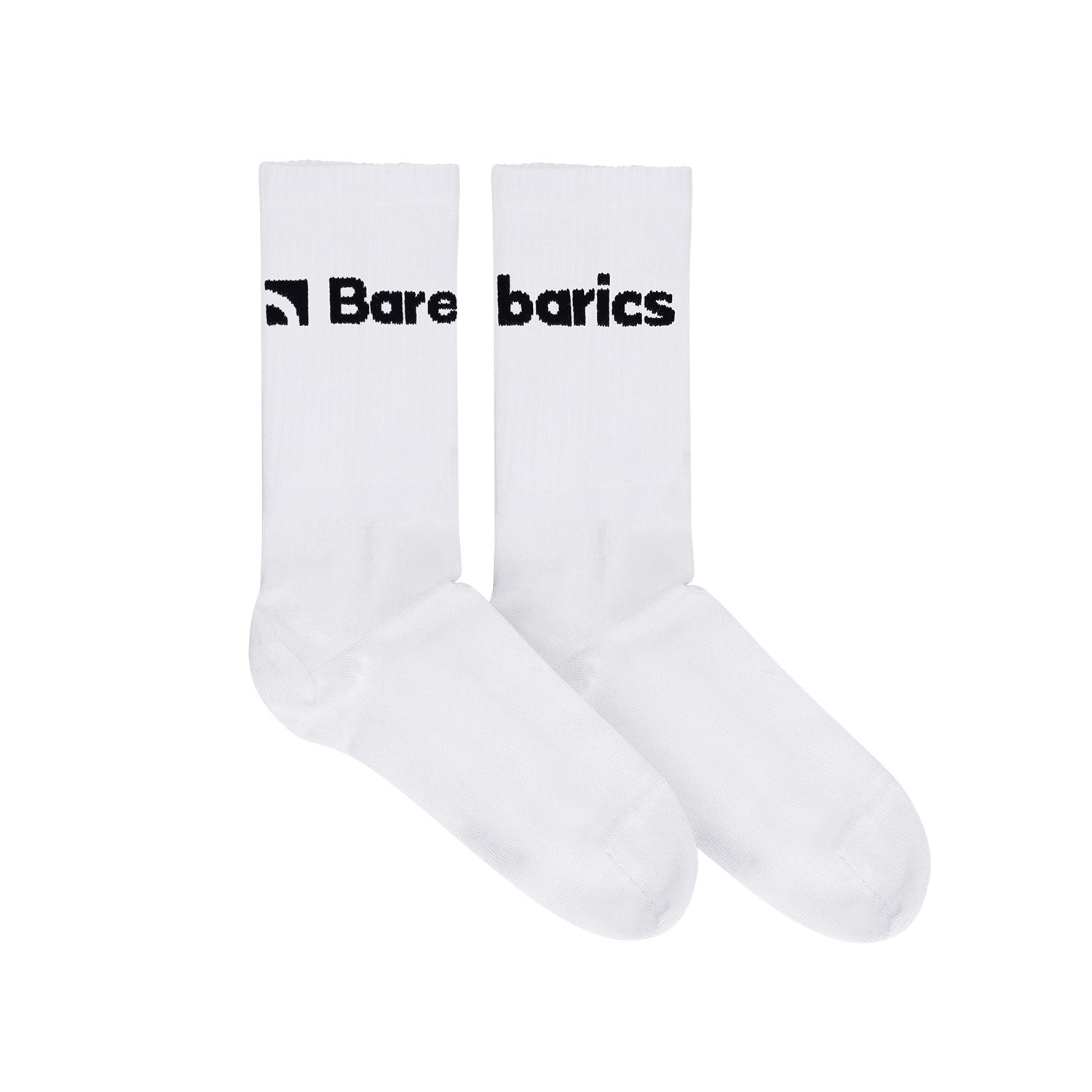Barebarics - Barefoot Socks - Crew - White - Big logo - Barefoot Shoe Store