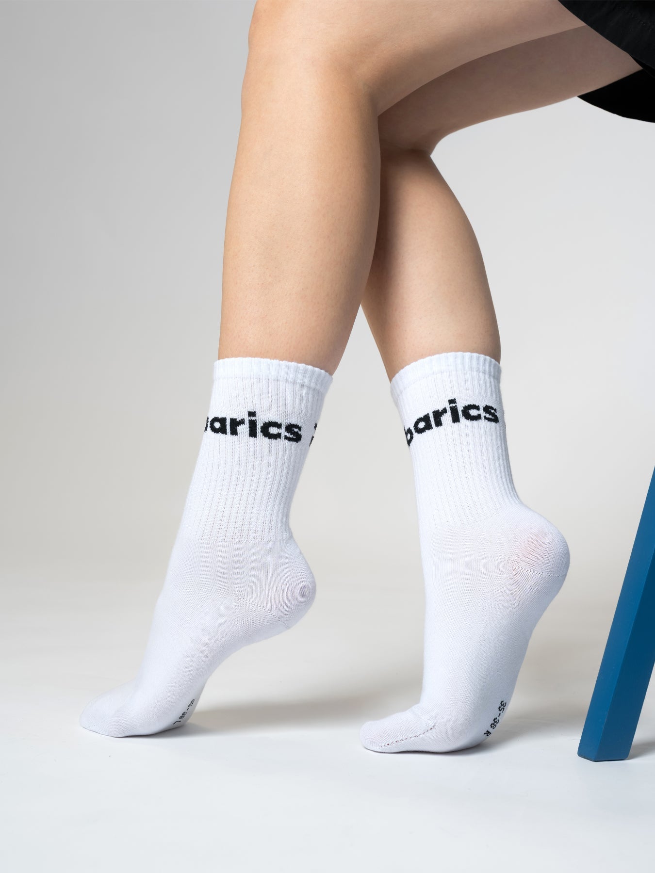 Barebarics - Barefoot Socks - Crew - White - Big logo - Barefoot Shoe Store