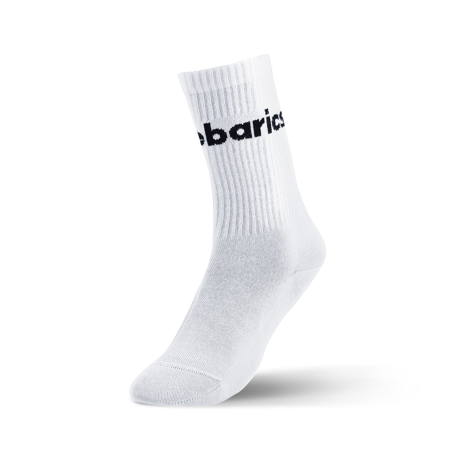 Barebarics - Barefoot Socks - Crew - White - Big logo - Barefoot Shoe Store
