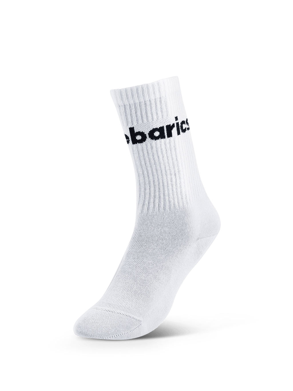 Barebarics - Barefoot Socks - Crew - White - Big logo - Barefoot Shoe Store