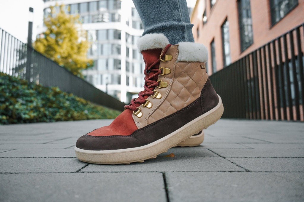 Barefoot Boots Be Lenka Olivia - Brown & Burgundy - Barefoot Shoe Store