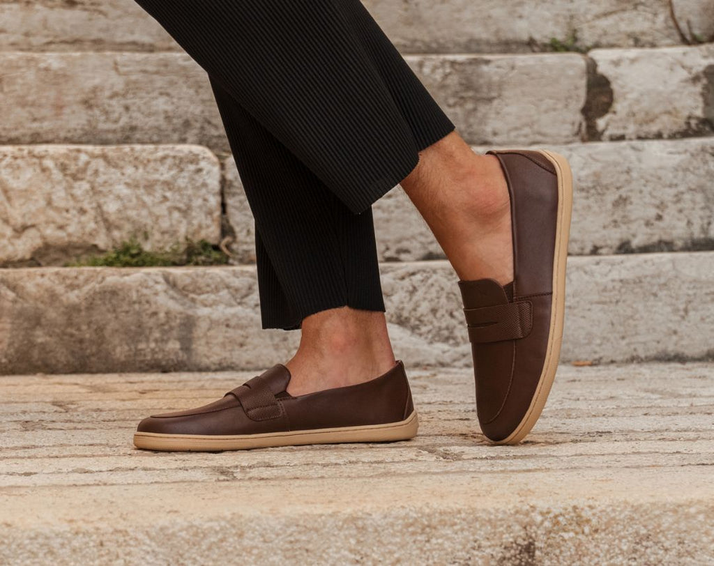 Barefoot Moccasins Be Lenka Buena - Dark Brown & Beige - Barefoot Shoe Store