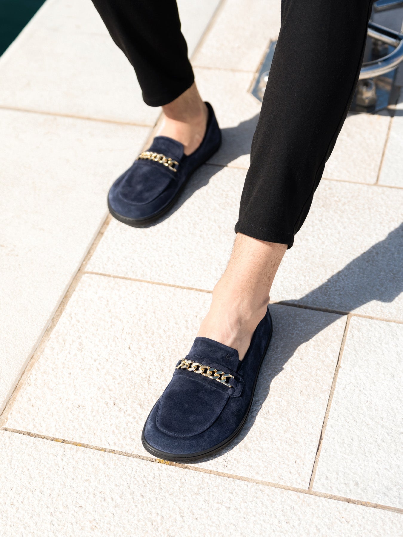 Barefoot Moccasins Be Lenka Prestage - Navy & Gold - Barefoot Shoe Store