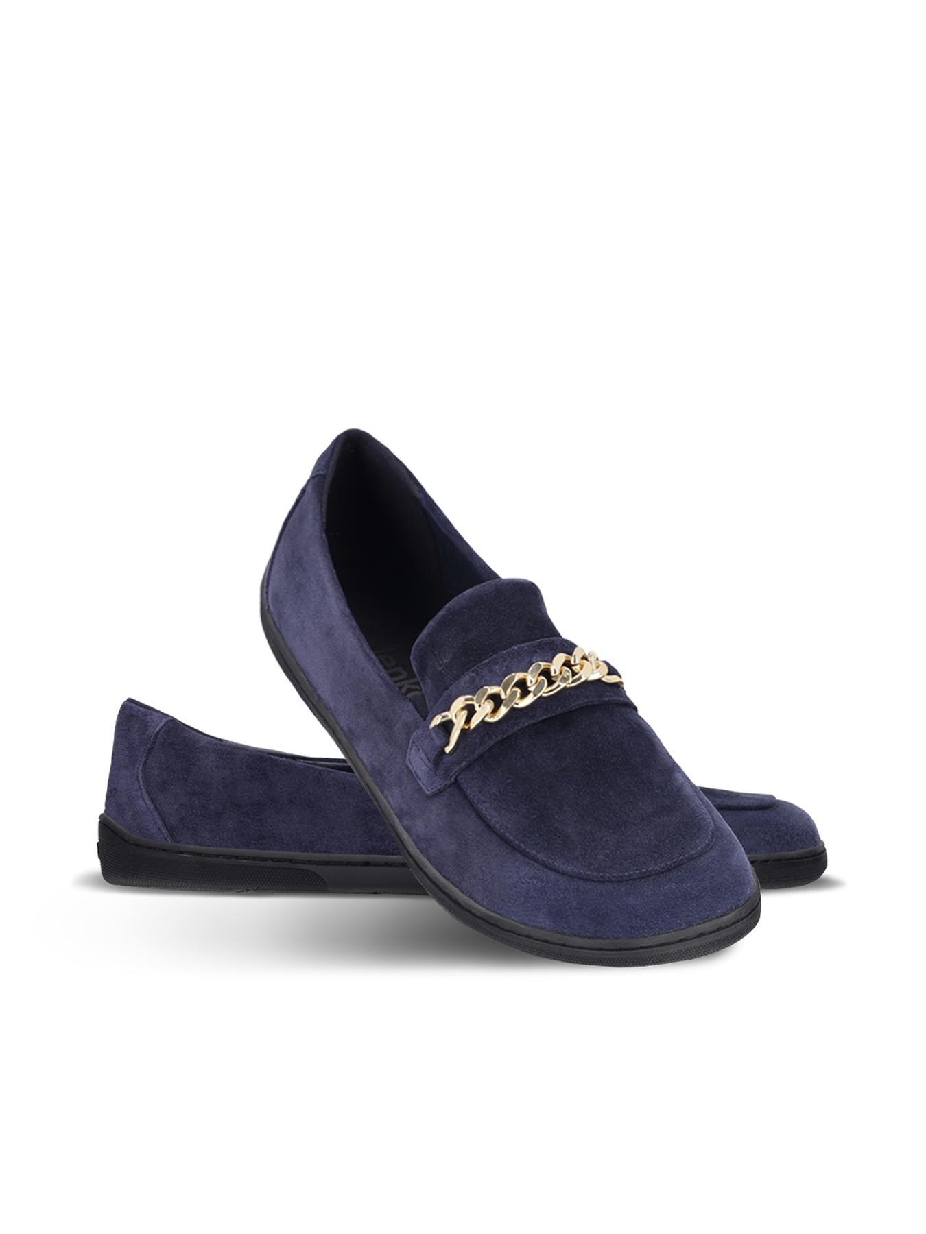 Barefoot Moccasins Be Lenka Prestage - Navy & Gold