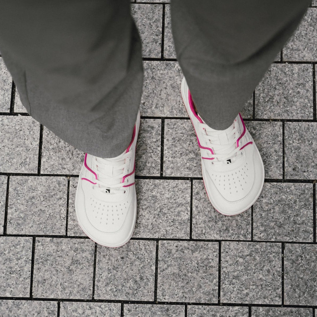 Barefoot Sneakers Barebarics Arise - White & Raspberry Pink - Barefoot Shoe Store