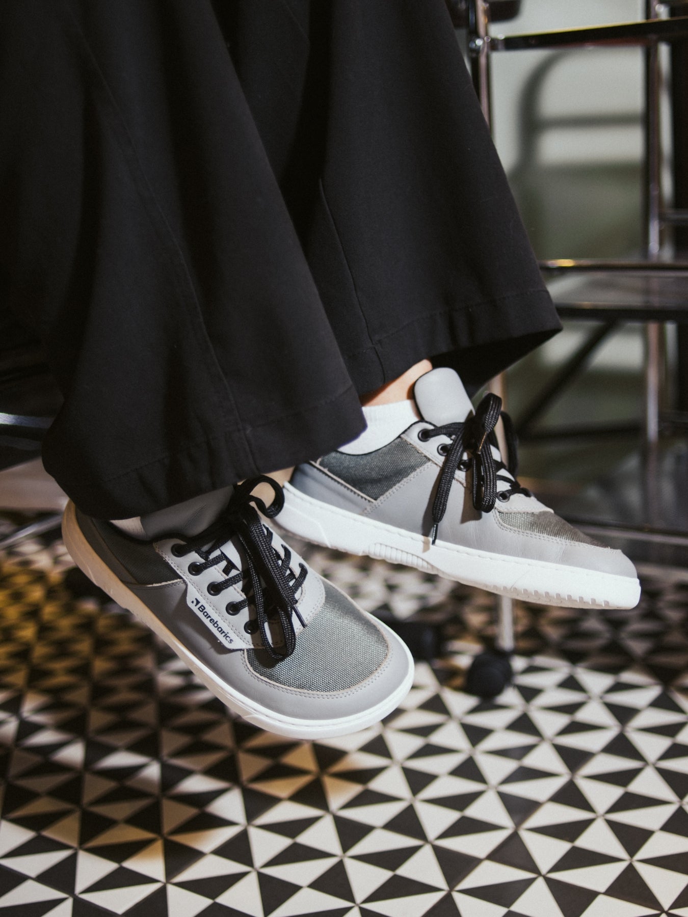 Barefoot Sneakers Barebarics Bravo - Grey & White - Barefoot Shoe Store