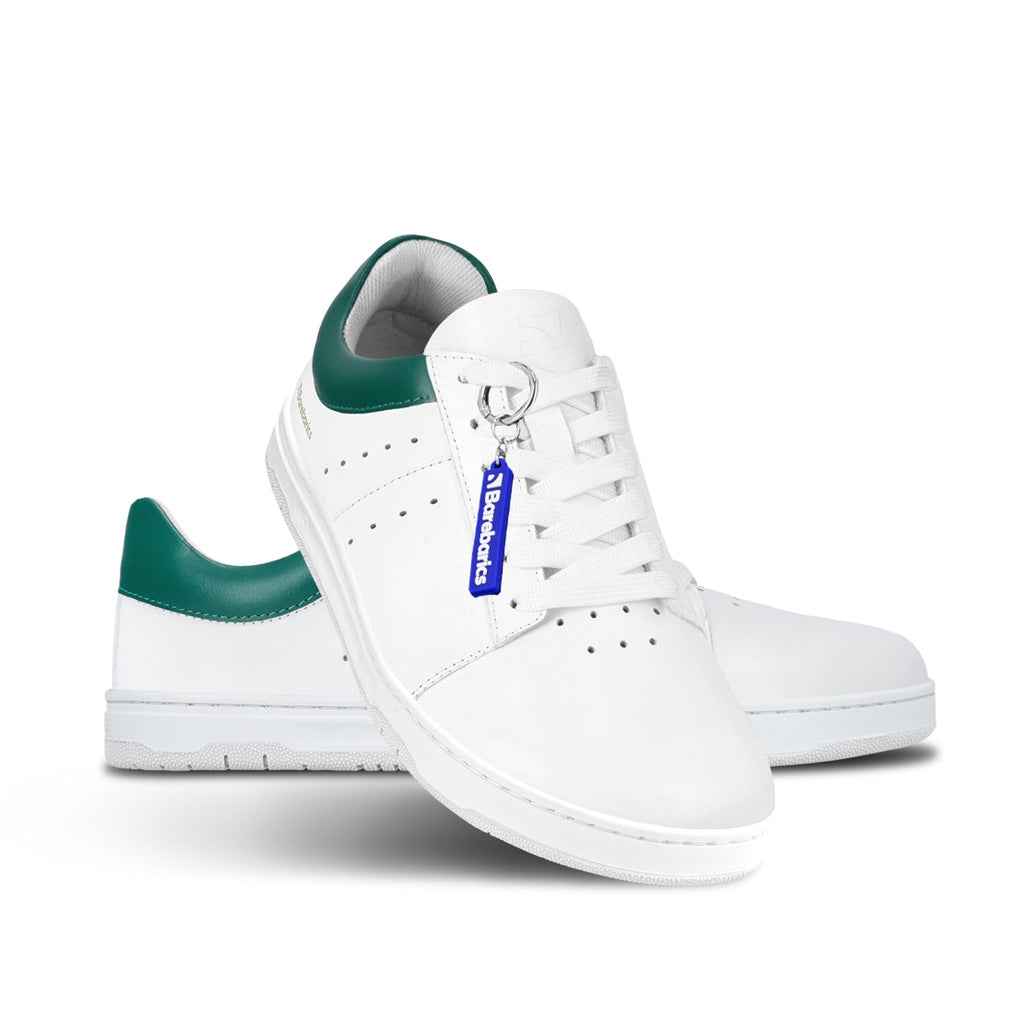 Barefoot Sneakers Barebarics Enigma - White & Dark Green - Barefoot Shoe Store