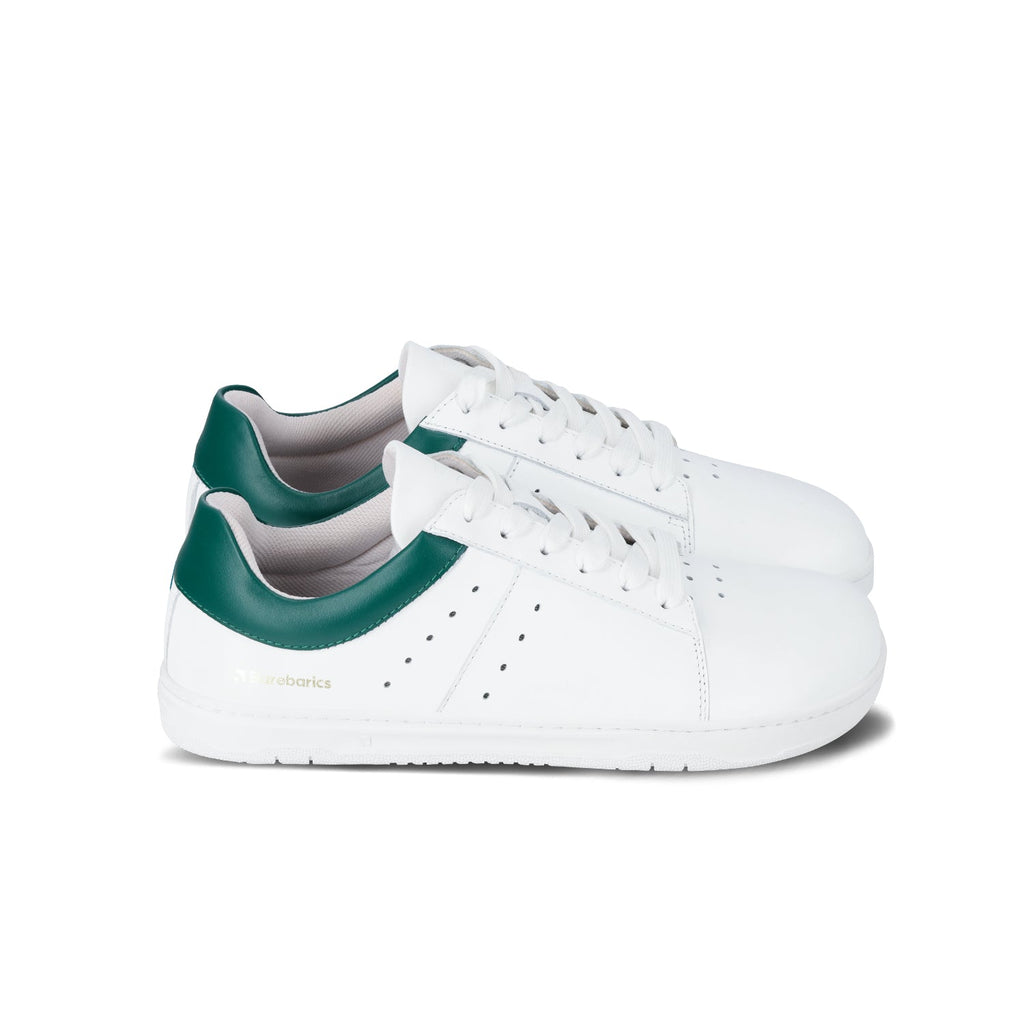 Barefoot Sneakers Barebarics Enigma - White & Dark Green - Barefoot Shoe Store