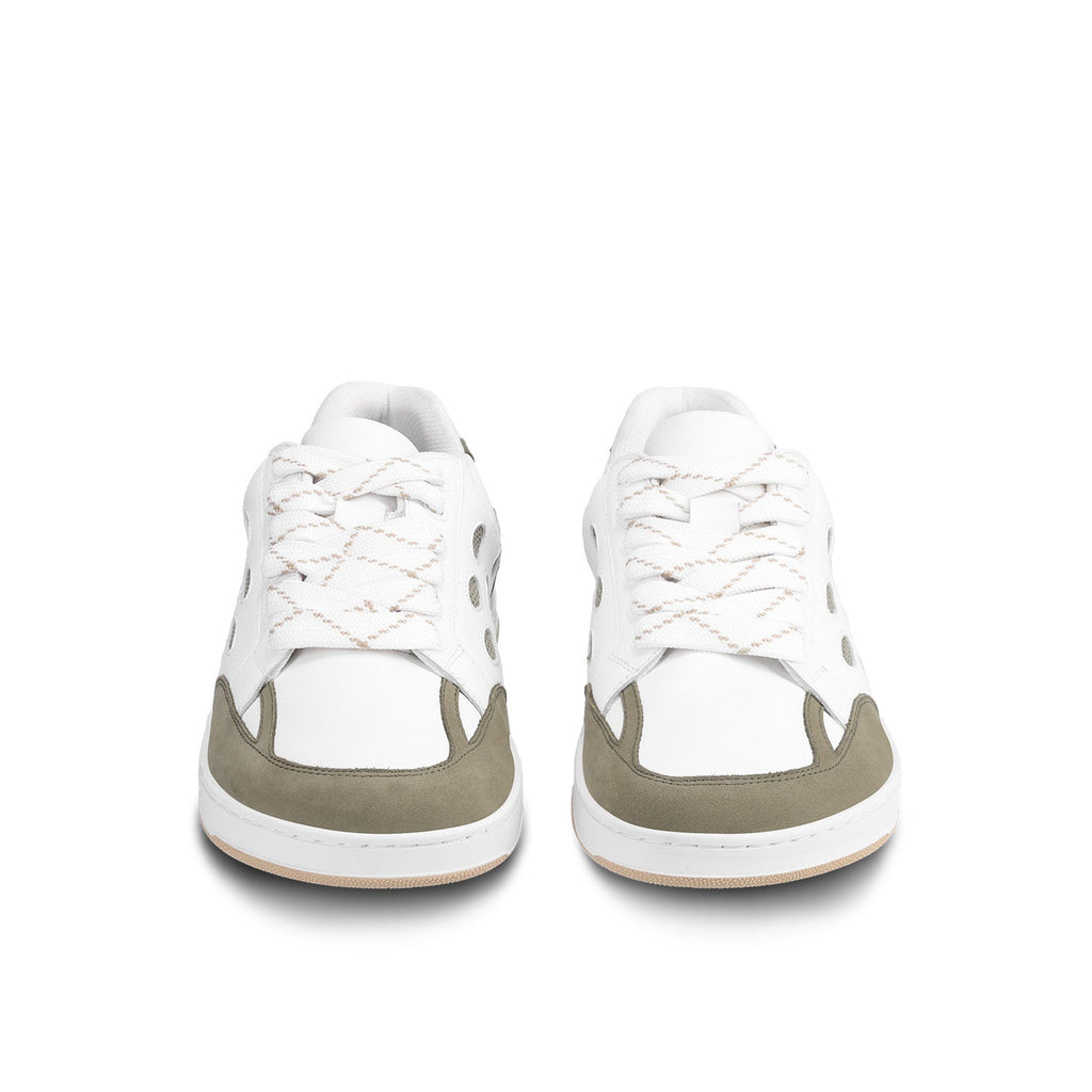 Barefoot Sneakers Barebarics Fusion - White & Army Brown - Barefoot Shoe Store