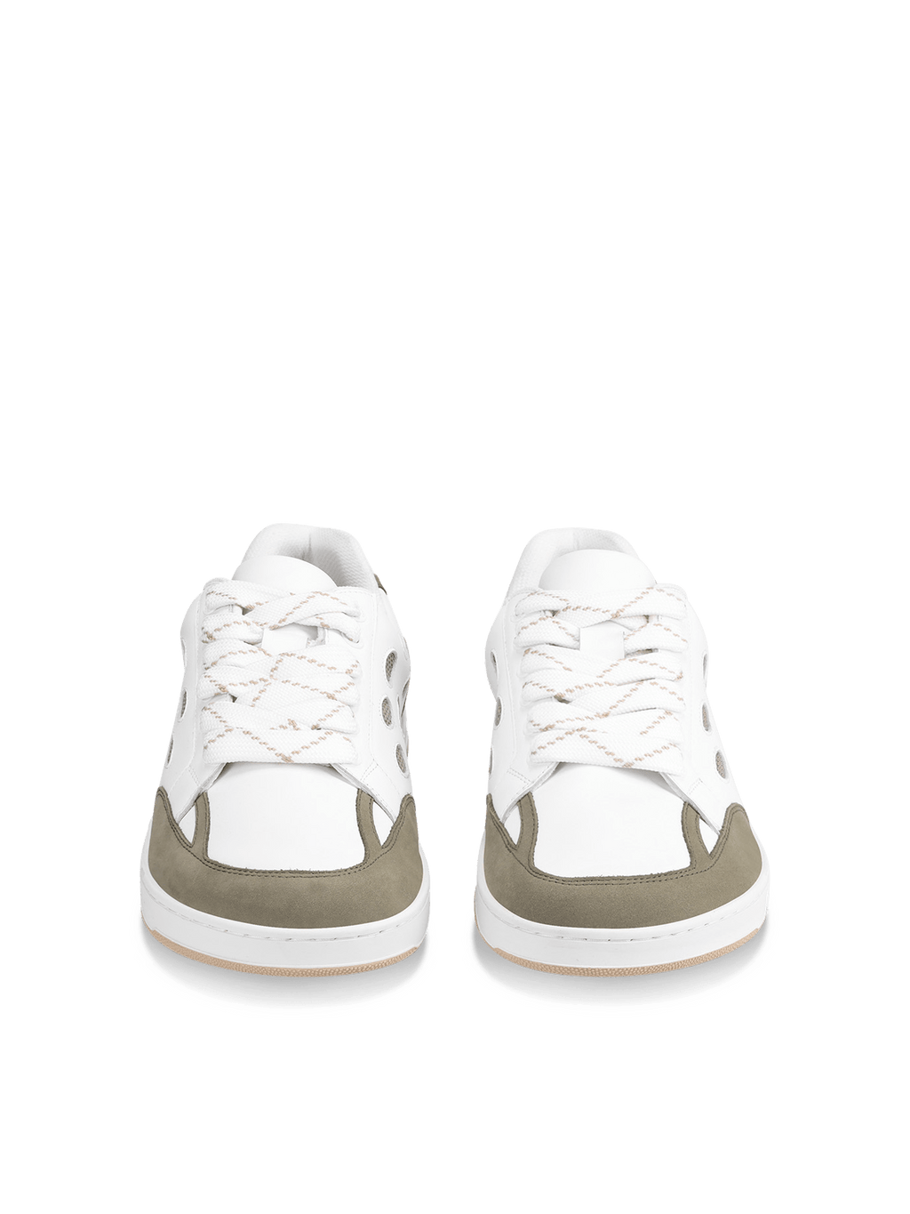 Barefoot Sneakers Barebarics Fusion - White & Army Brown - Barefoot Shoe Store