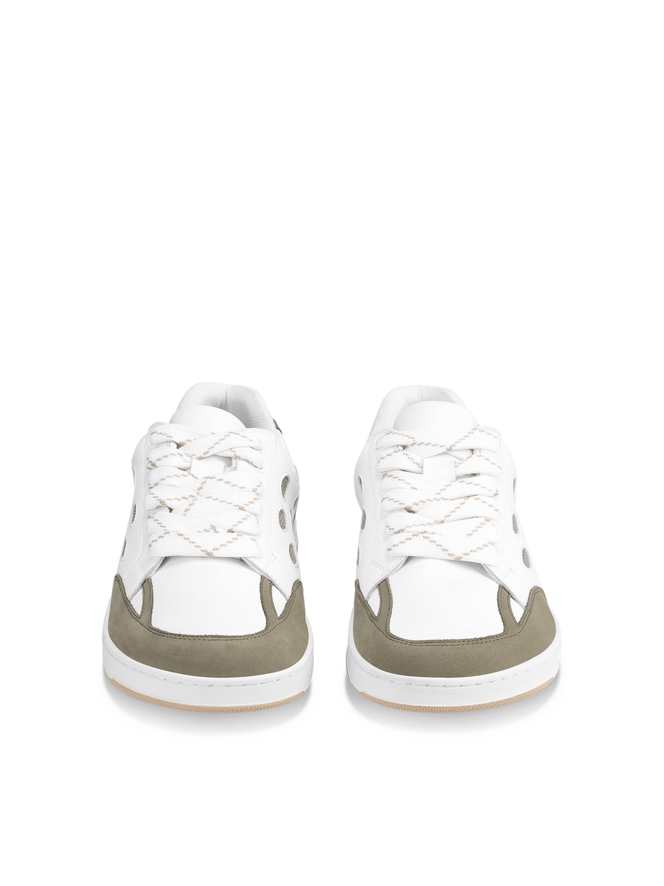 Barefoot Sneakers Barebarics Fusion - White & Army Brown - Barefoot Shoe Store