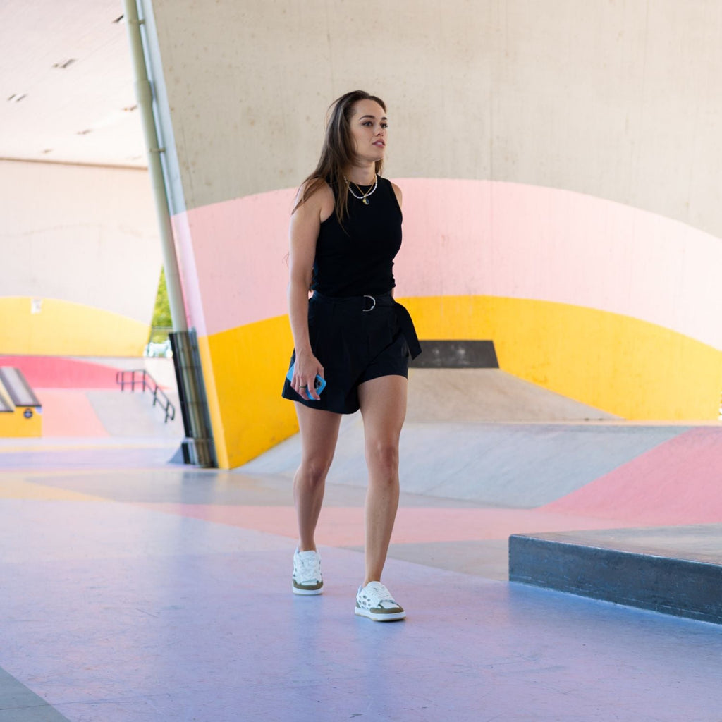 Barefoot Sneakers Barebarics Fusion - White & Army Brown - Barefoot Shoe Store