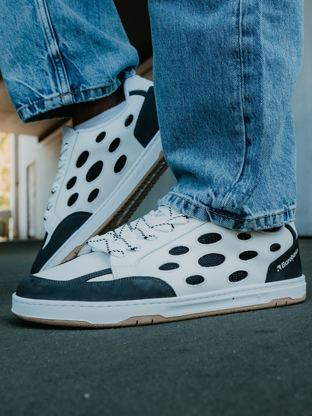 Barefoot Sneakers Barebarics Fusion - White & Charcoal - Barefoot Shoe Store