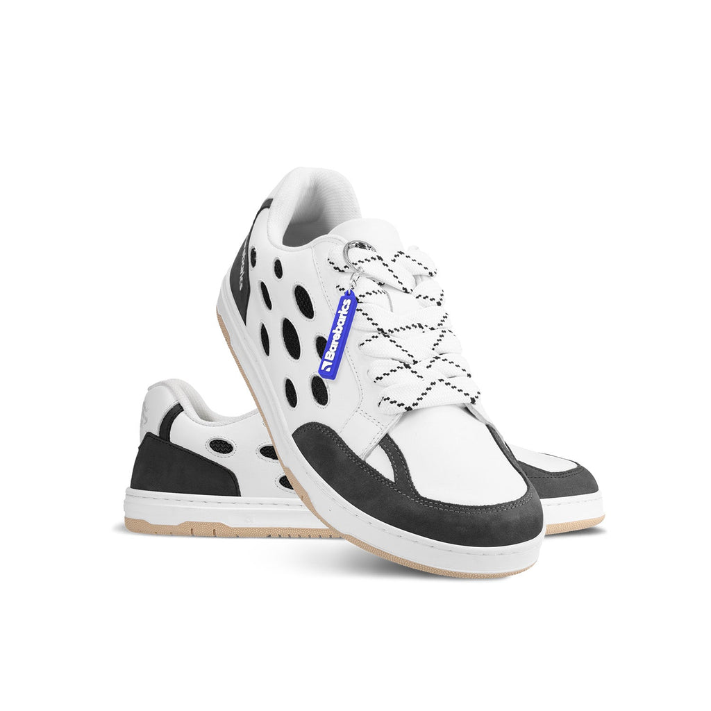 Barefoot Sneakers Barebarics Fusion - White & Charcoal - Barefoot Shoe Store