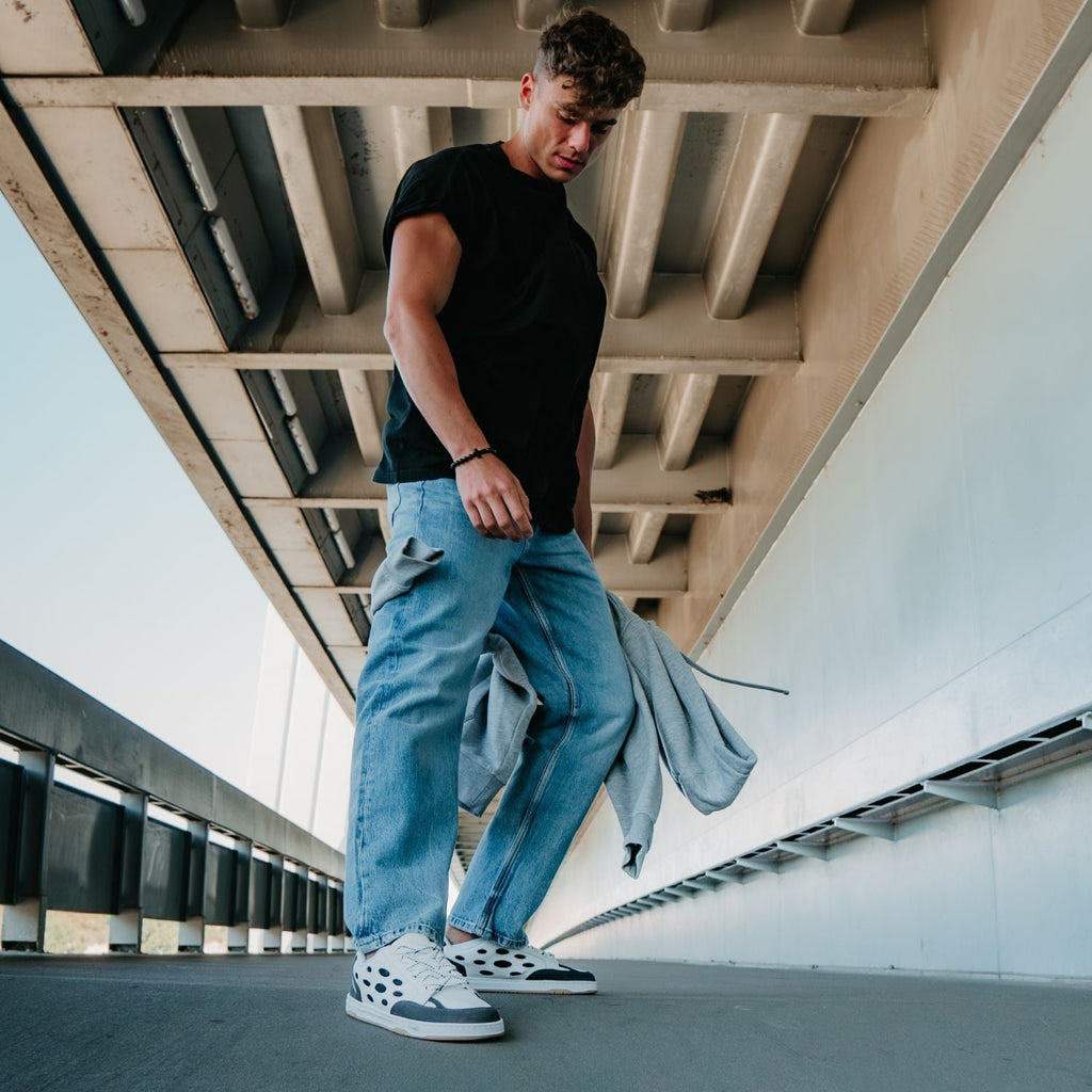 Barefoot Sneakers Barebarics Fusion - White & Charcoal - Barefoot Shoe Store