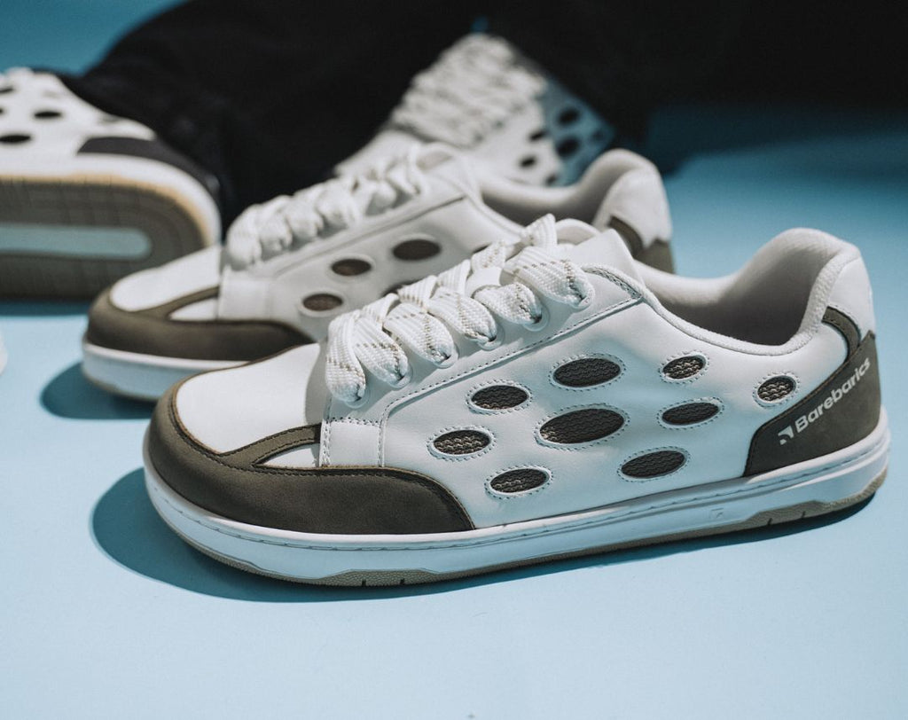 Barefoot Sneakers Barebarics Fusion - White & Charcoal - Barefoot Shoe Store