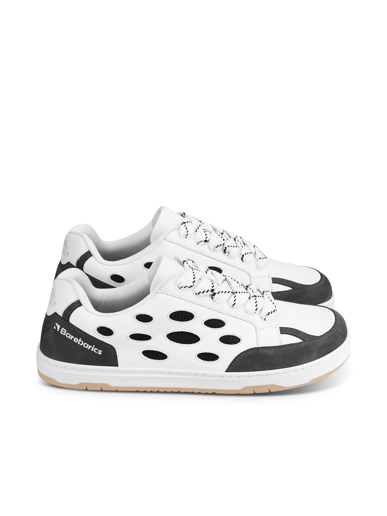 Barefoot Sneakers Barebarics Fusion - White & Charcoal - Barefoot Shoe Store