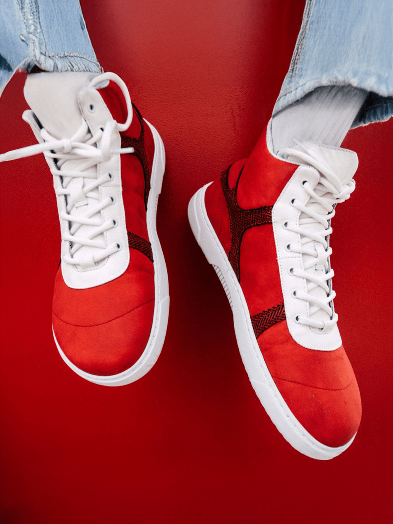 Barefoot Sneakers Barebarics - Hifly - Red & White - Barefoot Shoe Store