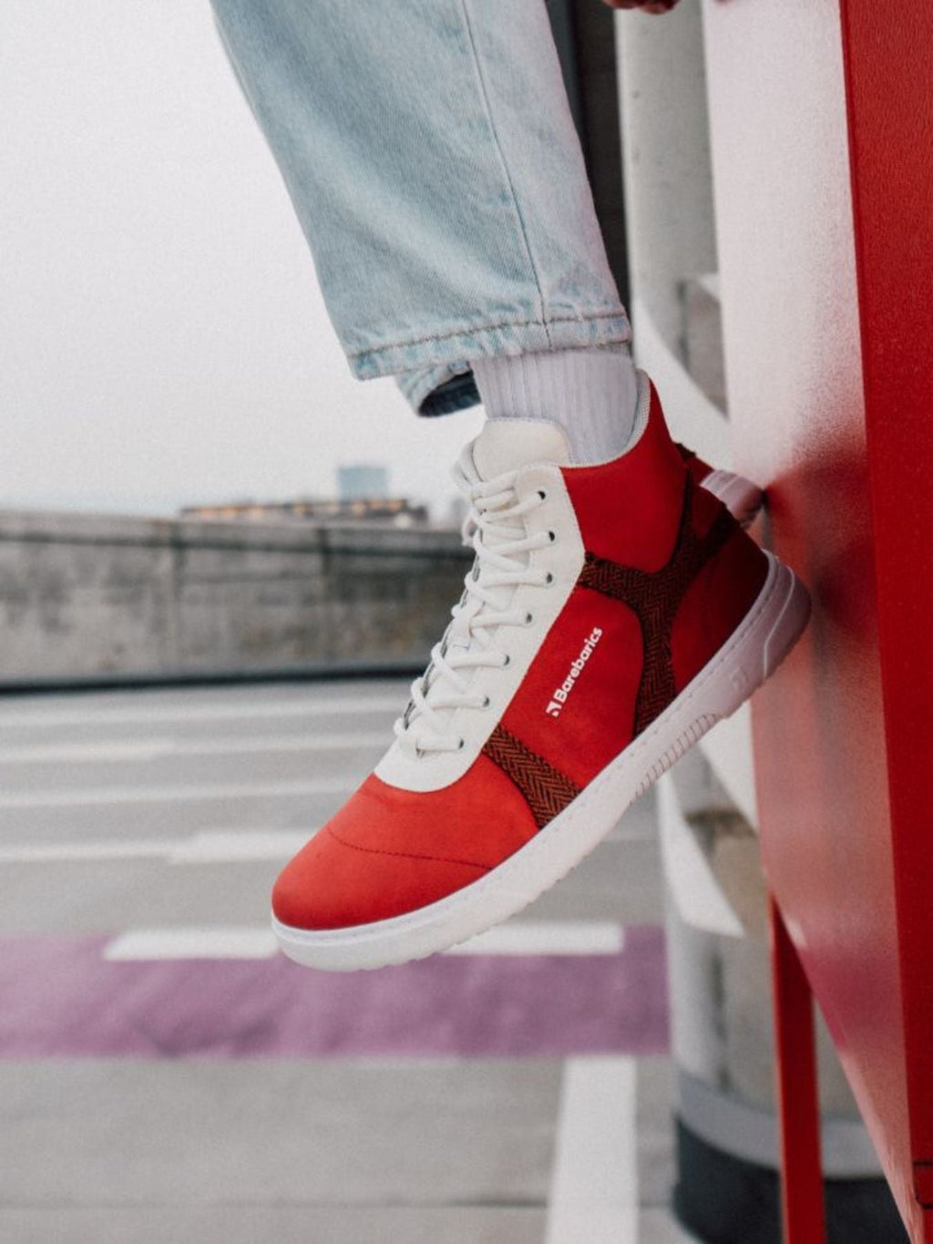 Barefoot Sneakers Barebarics - Hifly - Red & White - Barefoot Shoe Store
