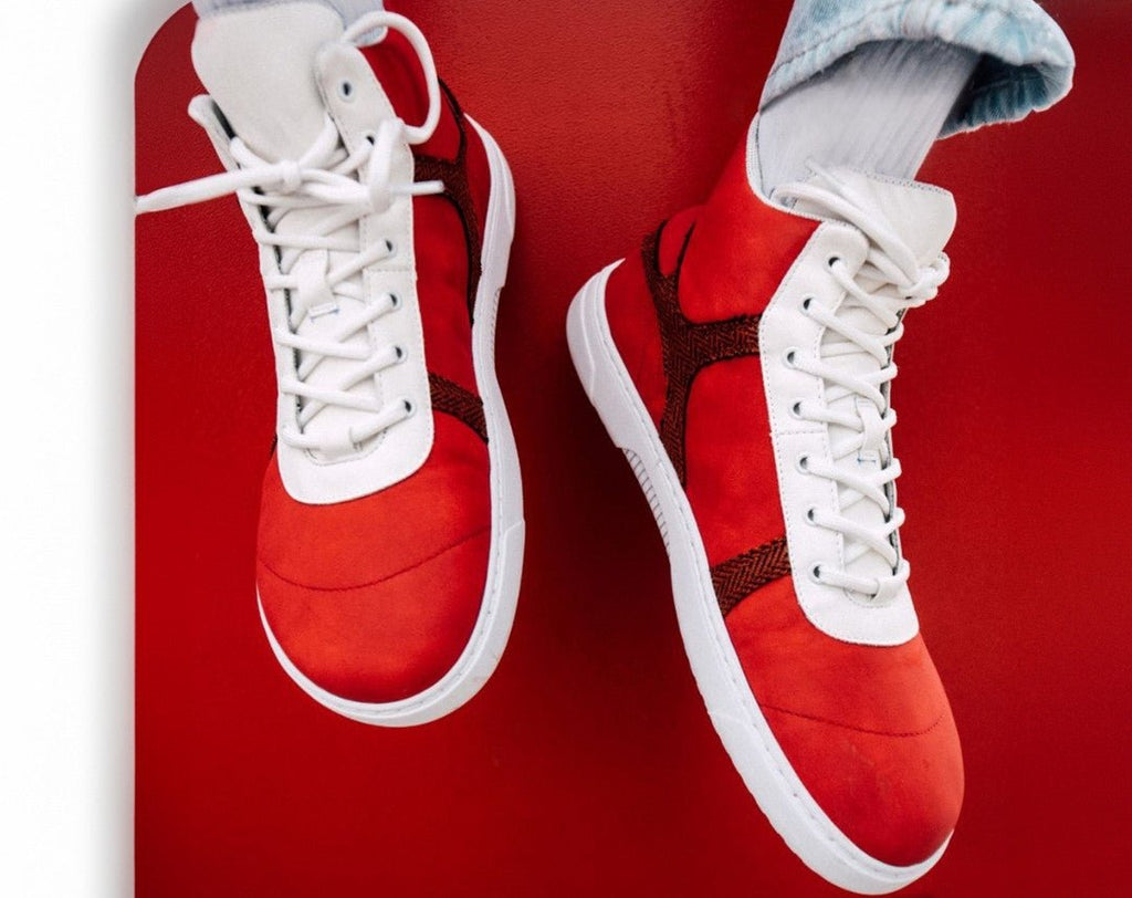 Barefoot Sneakers Barebarics - Hifly - Red & White - Barefoot Shoe Store
