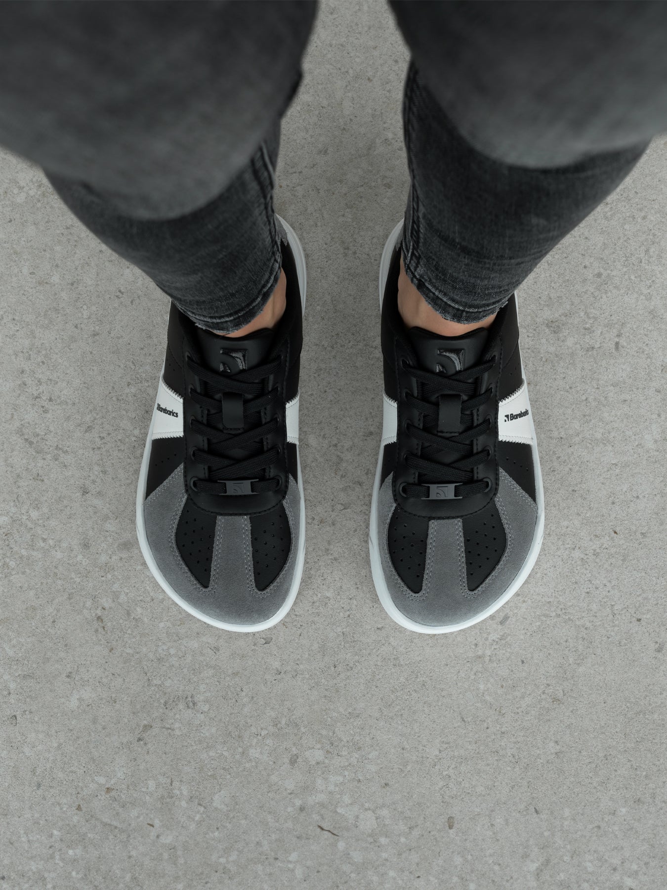 Barefoot Sneakers Barebarics Icara - Black & Dark Grey - Barefoot Shoe Store
