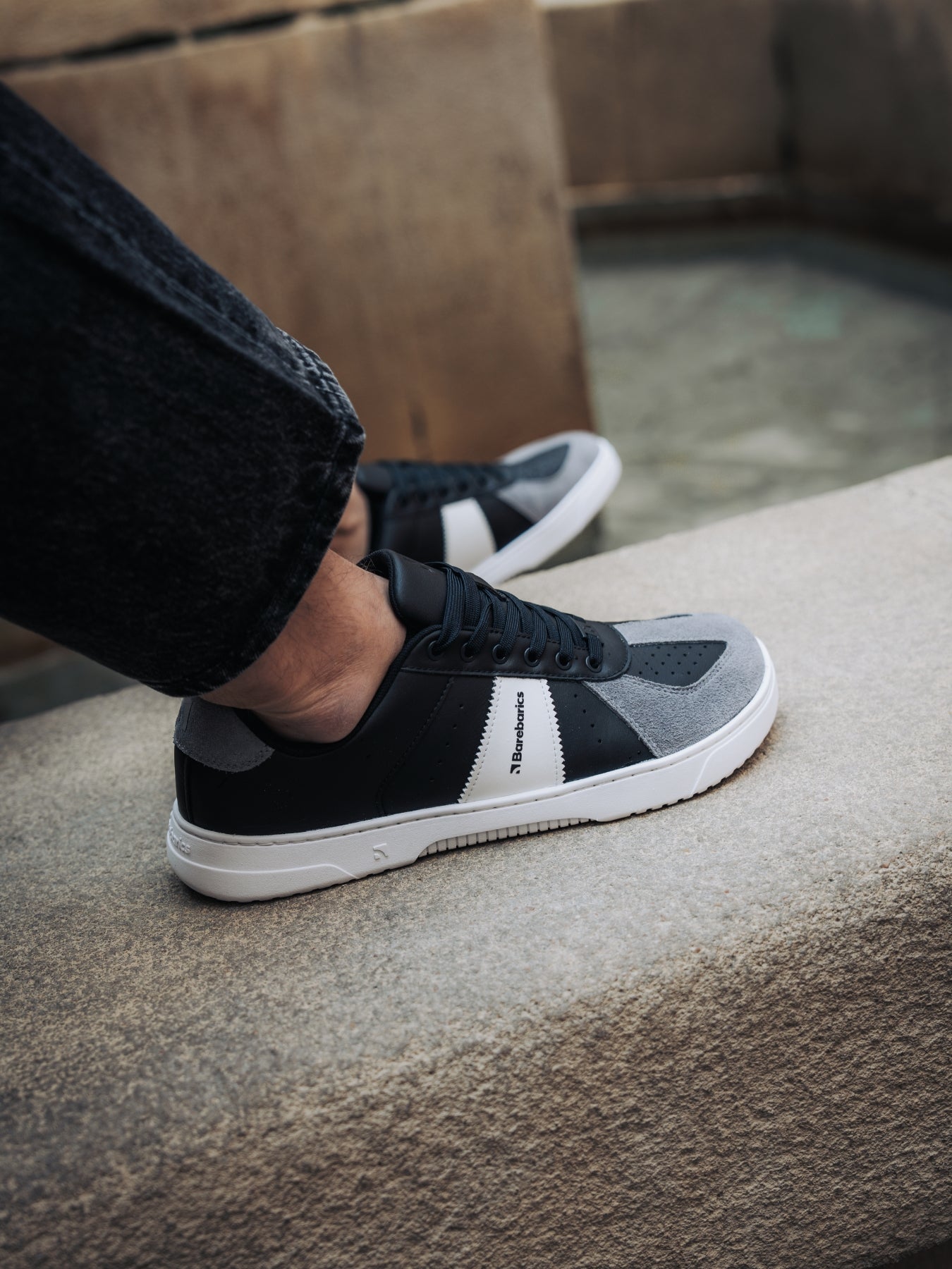 Barefoot Sneakers Barebarics Icara - Black & Dark Grey - Barefoot Shoe Store