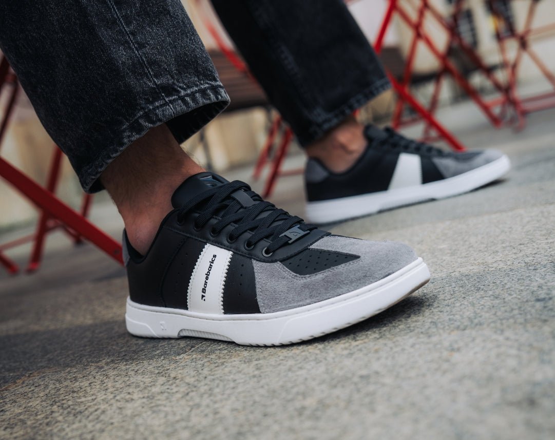 Barefoot Sneakers Barebarics Icara - Black & Dark Grey - Barefoot Shoe Store