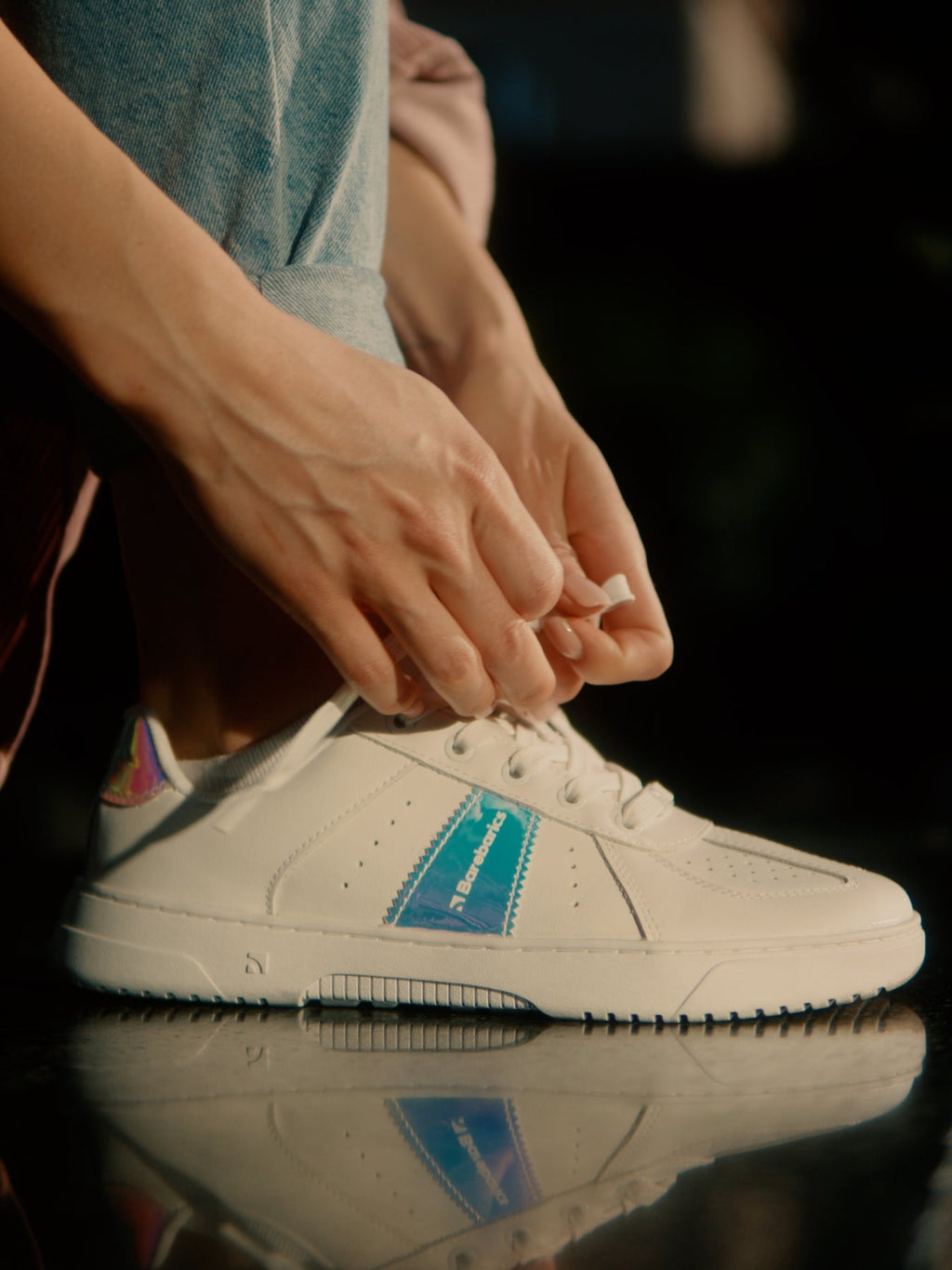 Barefoot Sneakers Barebarics Icara - White & Pastel Iridescent - Barefoot Shoe Store