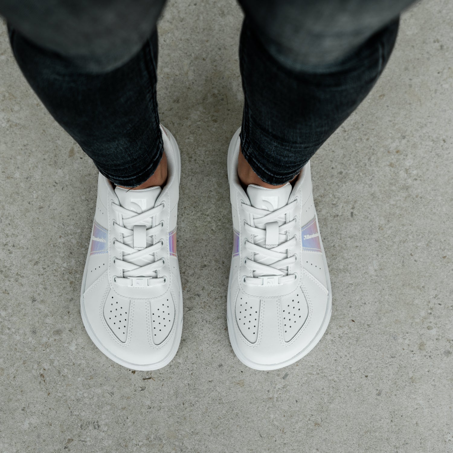 Barefoot Sneakers Barebarics Icara - White & Pastel Iridescent - Barefoot Shoe Store