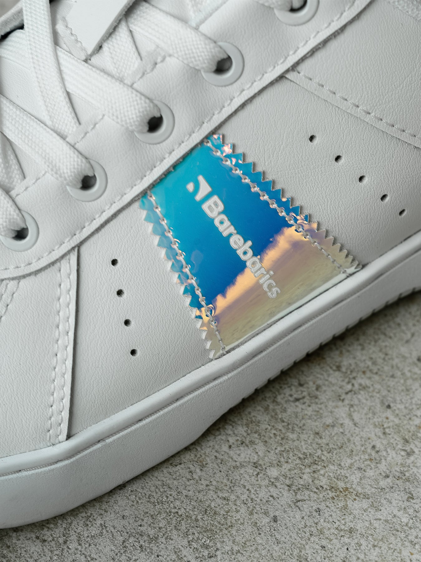 Barefoot Sneakers Barebarics Icara - White & Pastel Iridescent - Barefoot Shoe Store