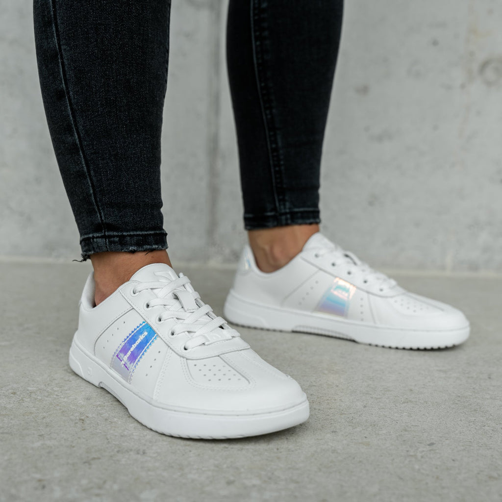 Barefoot Sneakers Barebarics Icara - White & Pastel Iridescent - Barefoot Shoe Store