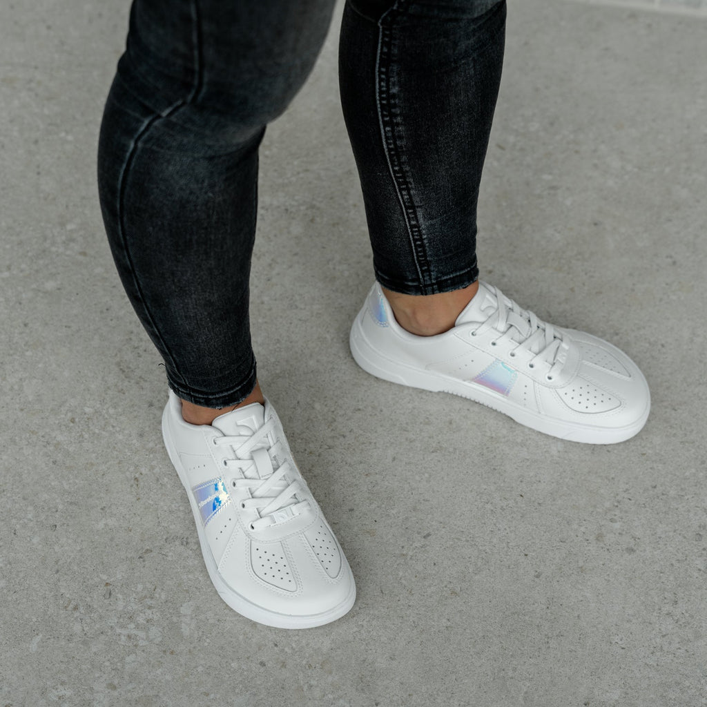 Barefoot Sneakers Barebarics Icara - White & Pastel Iridescent - Barefoot Shoe Store