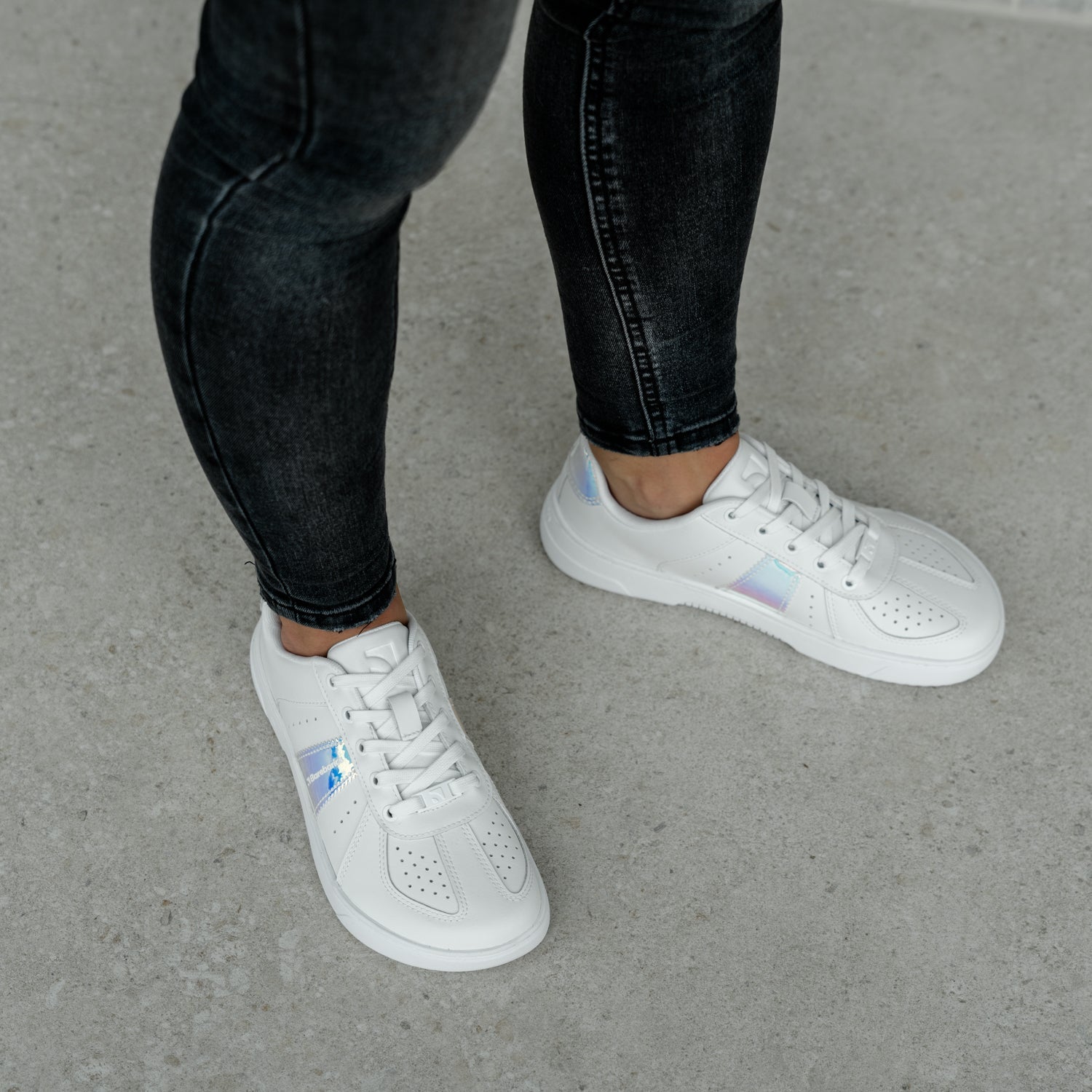 Barefoot Sneakers Barebarics Icara - White & Pastel Iridescent - Barefoot Shoe Store