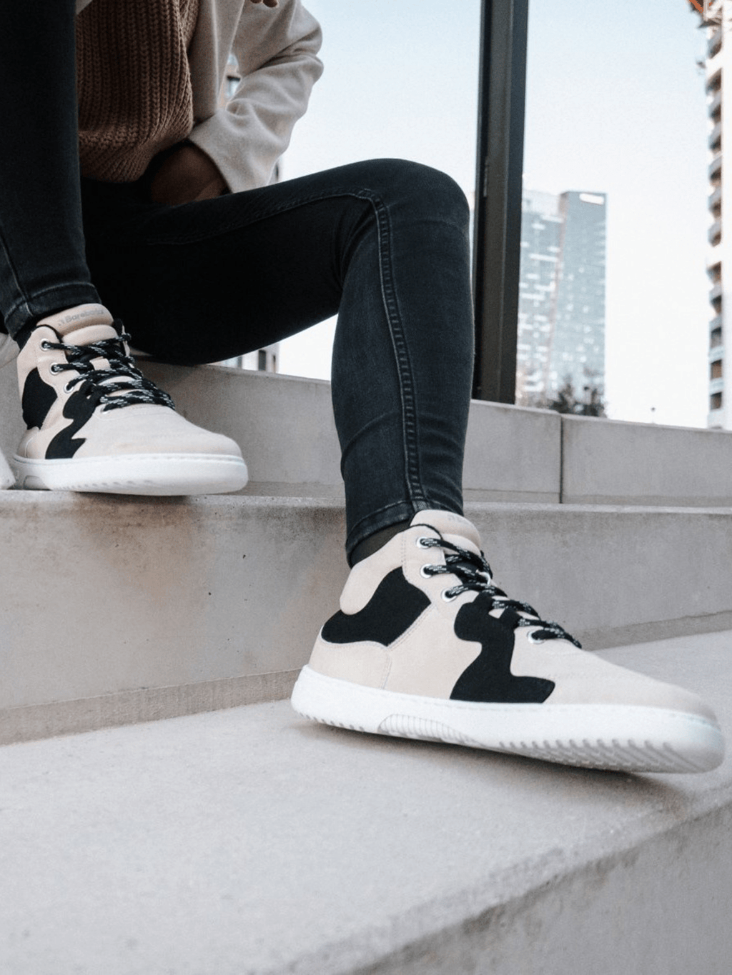 Barefoot Sneakers Barebarics Lynx - Beige & White - Barefoot Shoe Store