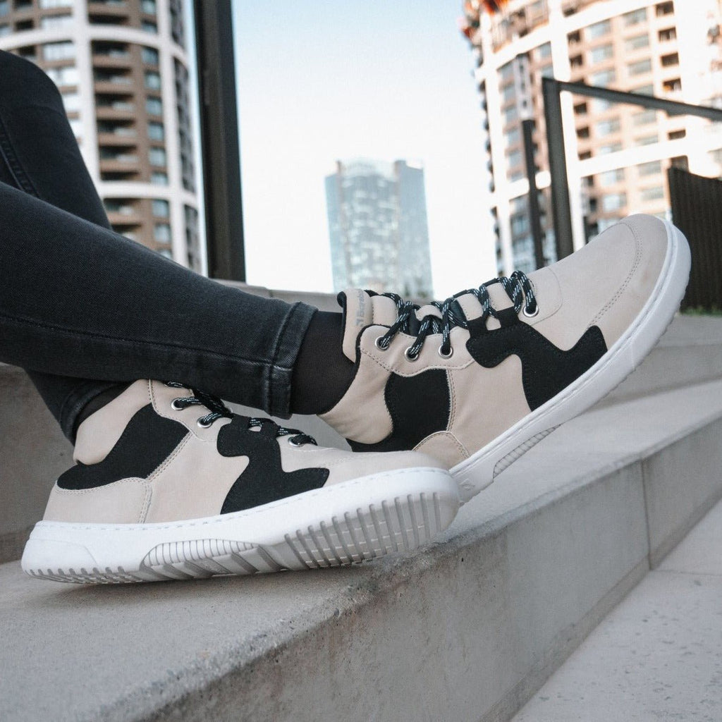 Barefoot Sneakers Barebarics Lynx - Beige & White - Barefoot Shoe Store