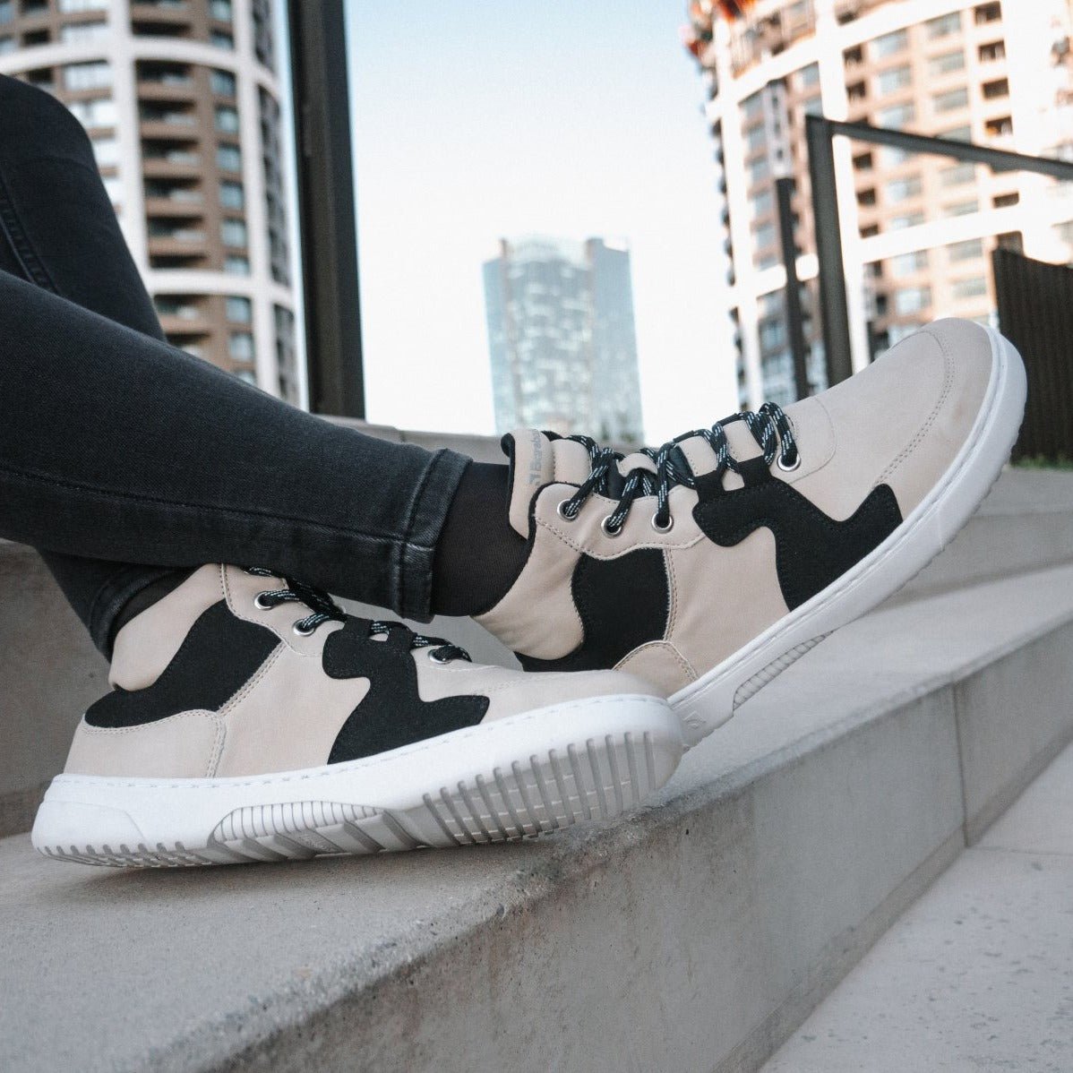 Barefoot Sneakers Barebarics Lynx - Beige & White - Barefoot Shoe Store