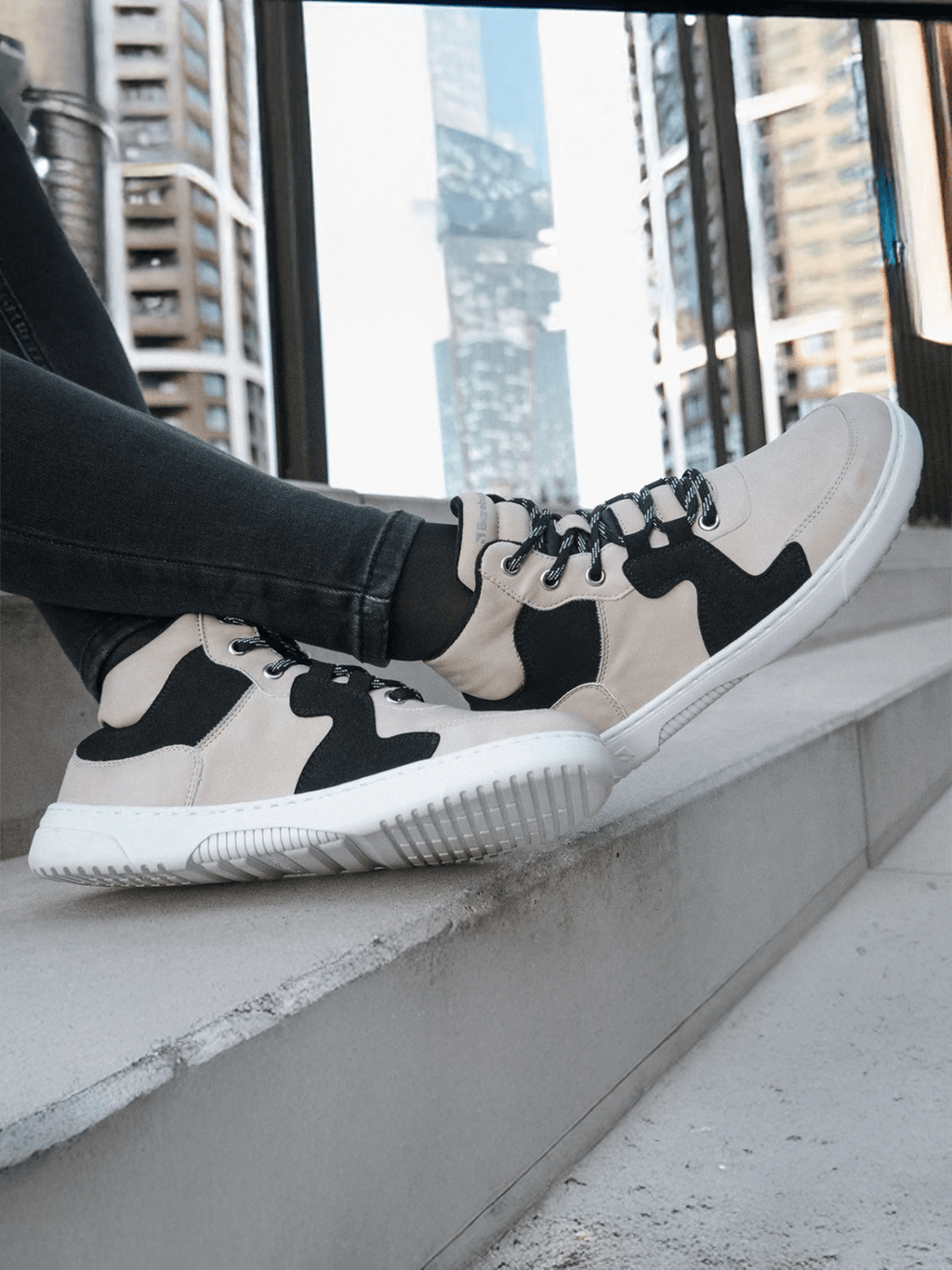 Barefoot Sneakers Barebarics Lynx - Beige & White - Barefoot Shoe Store